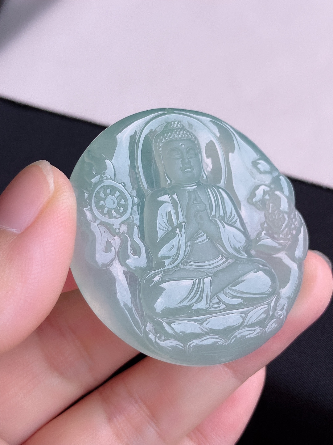 ️，底色阿弥陀佛，晶莹剔透，尺寸46.6/5.6/自然光实拍