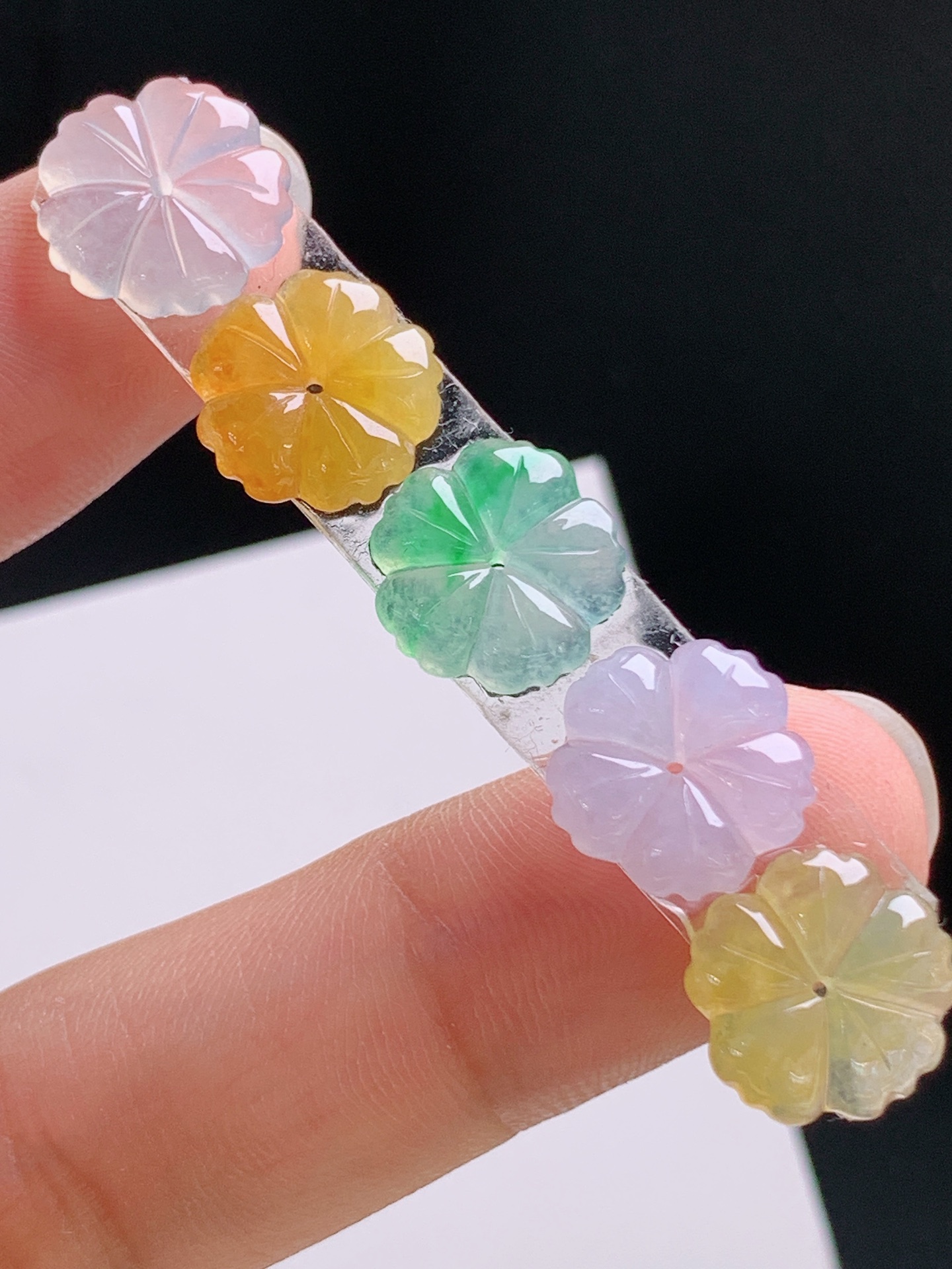 ️ 多宝小花一手，多色翡翠花件搭配，清新灵动 裸石11.9-2.7 530920