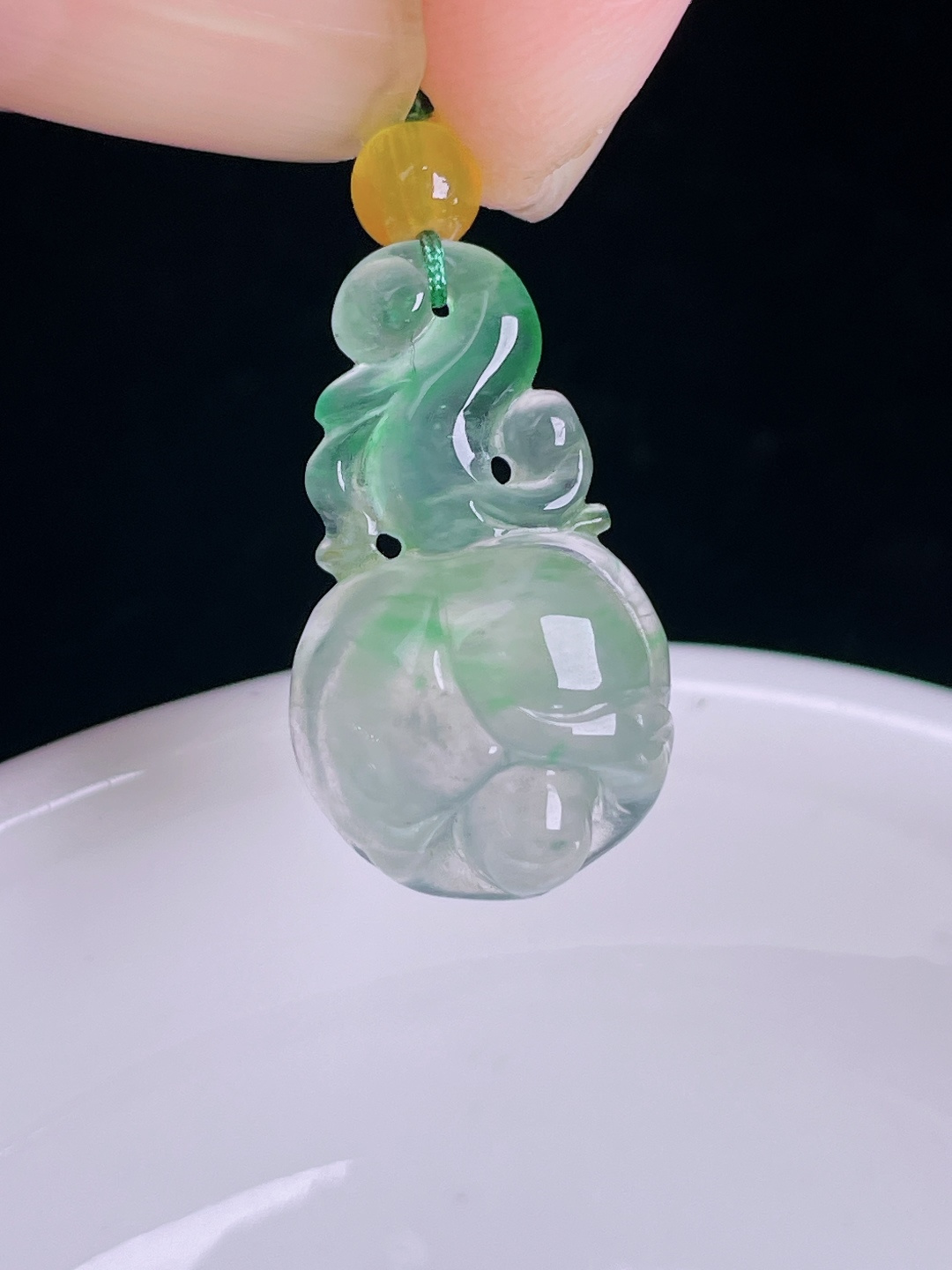️冰种草龙，老种起光，细底通透，尺寸：22.1/13/6.3mm0923
