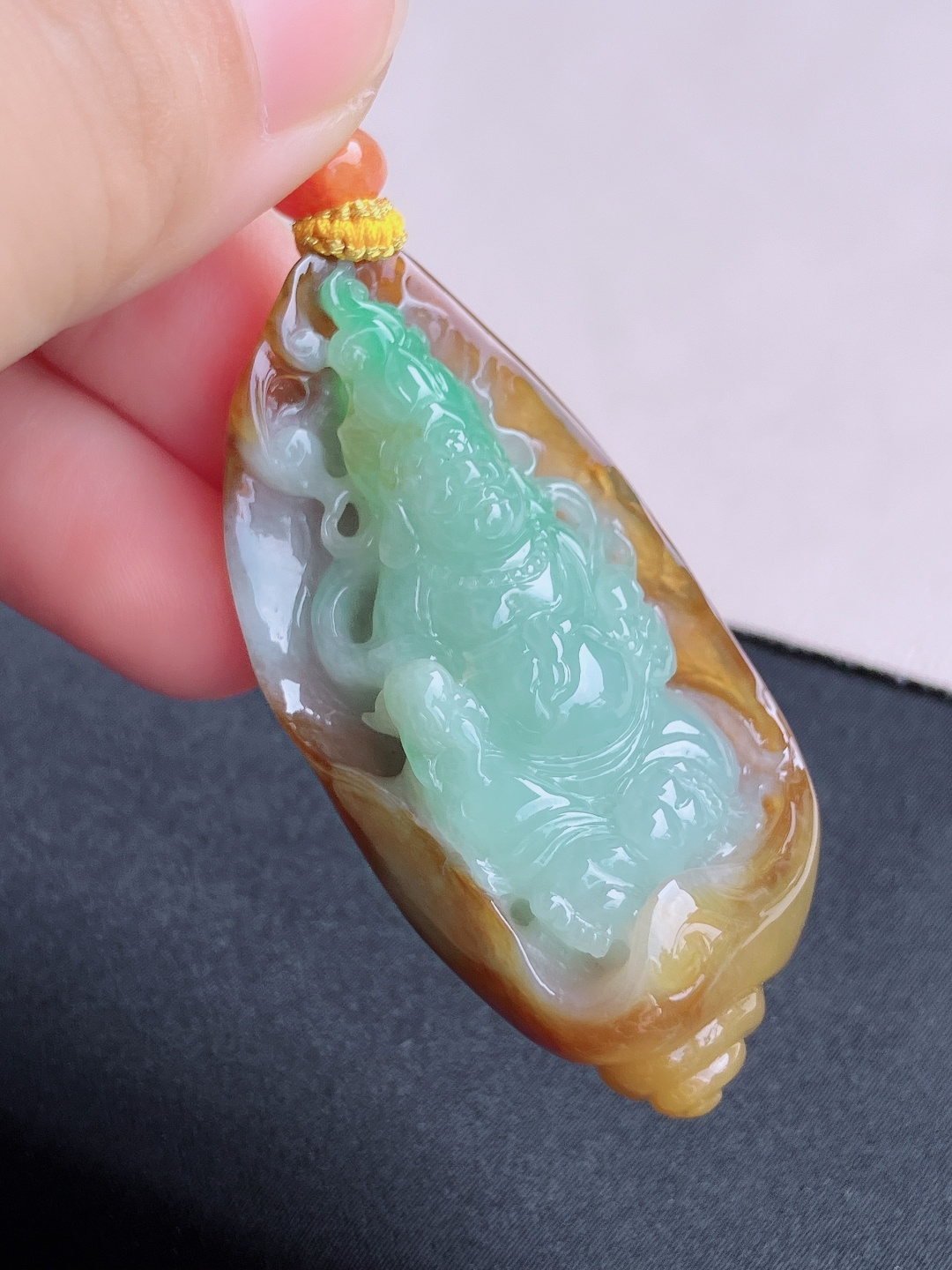 ️，三彩黄财神，饱满特色，尺寸49/28.6/20.8/自然光实拍