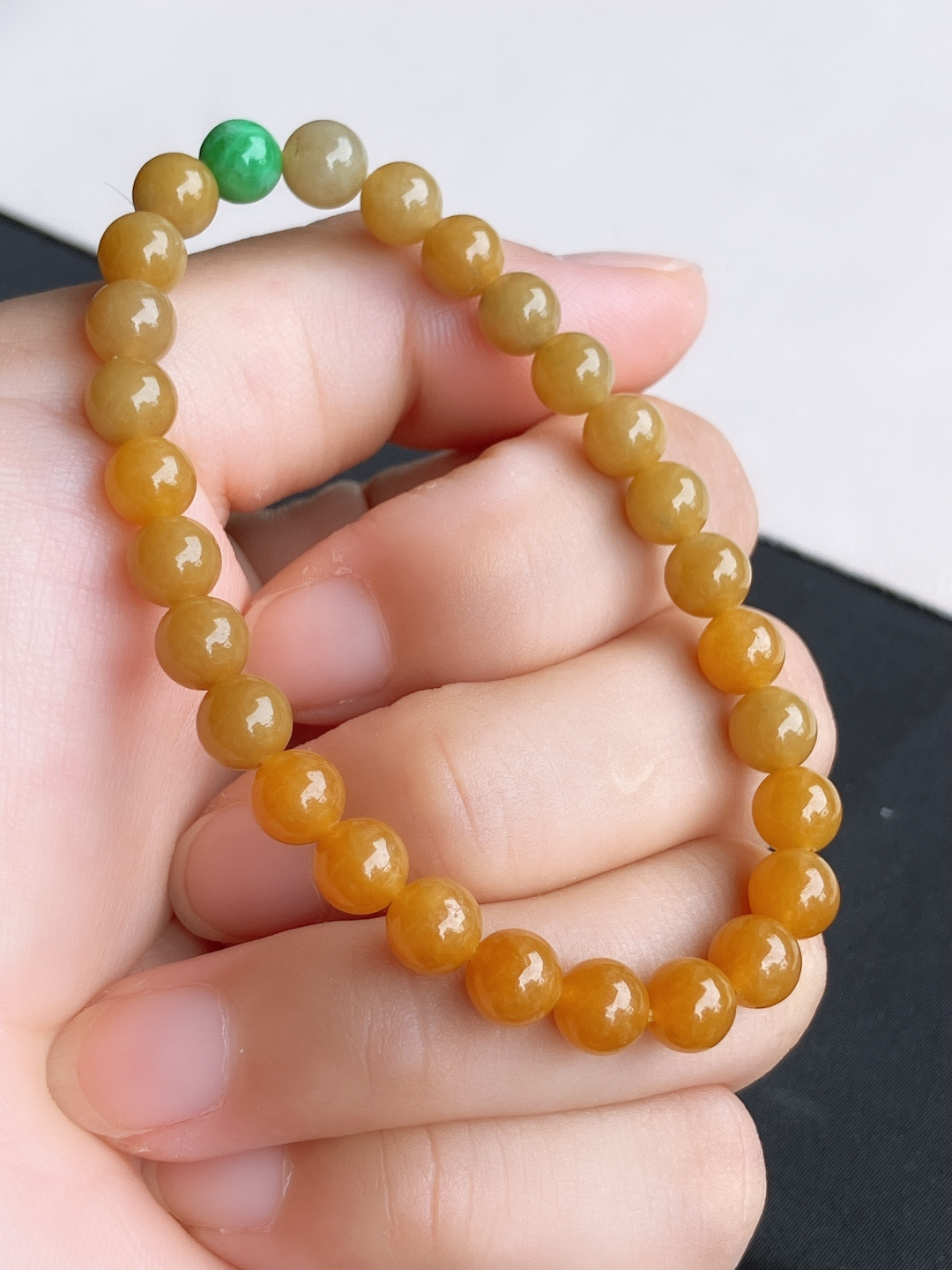 ️，冰黄手串，细腻精致，尺寸6.5/自然光实拍