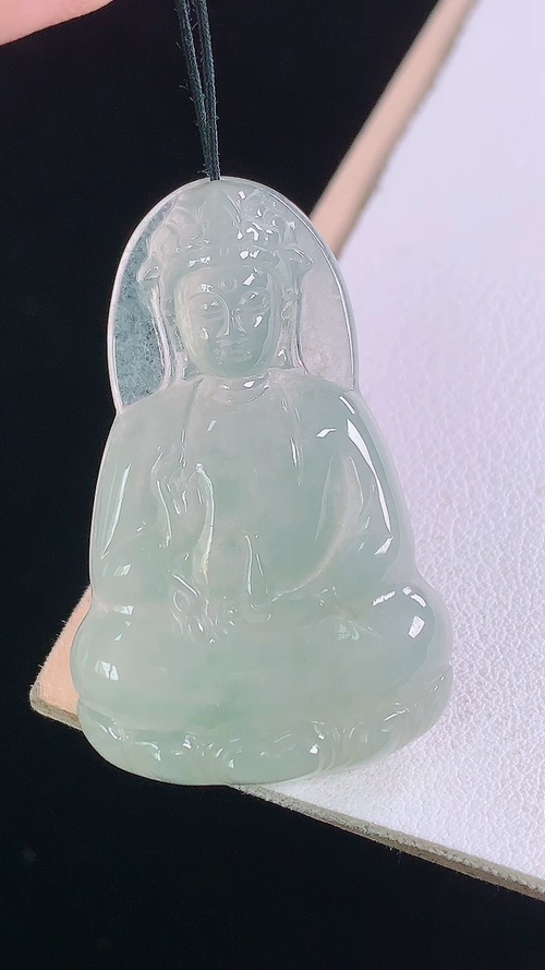 冰种观音，无裂 尺寸:40.5-25.6-5.3mm 21