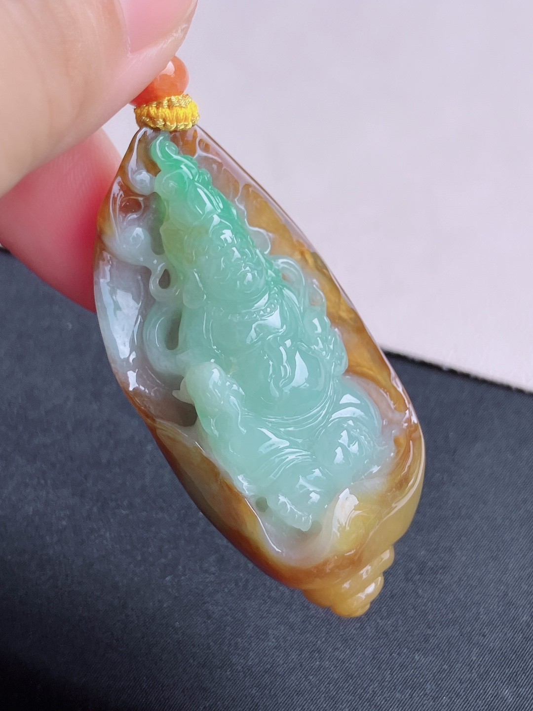 ️，三彩黄财神，饱满特色，尺寸49/28.6/20.8/自然光实拍