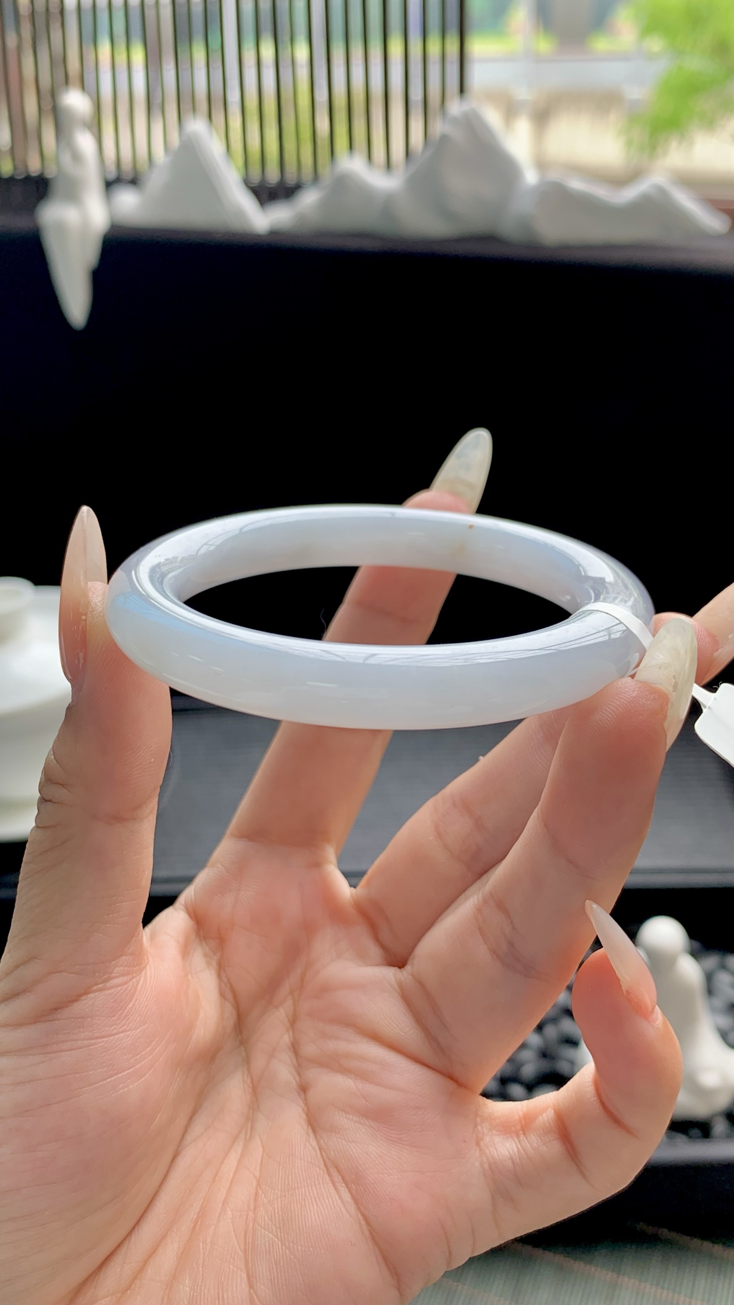 晴底洒金美人条圆条手镯成品 HYY-9004 尺寸：52-9-9