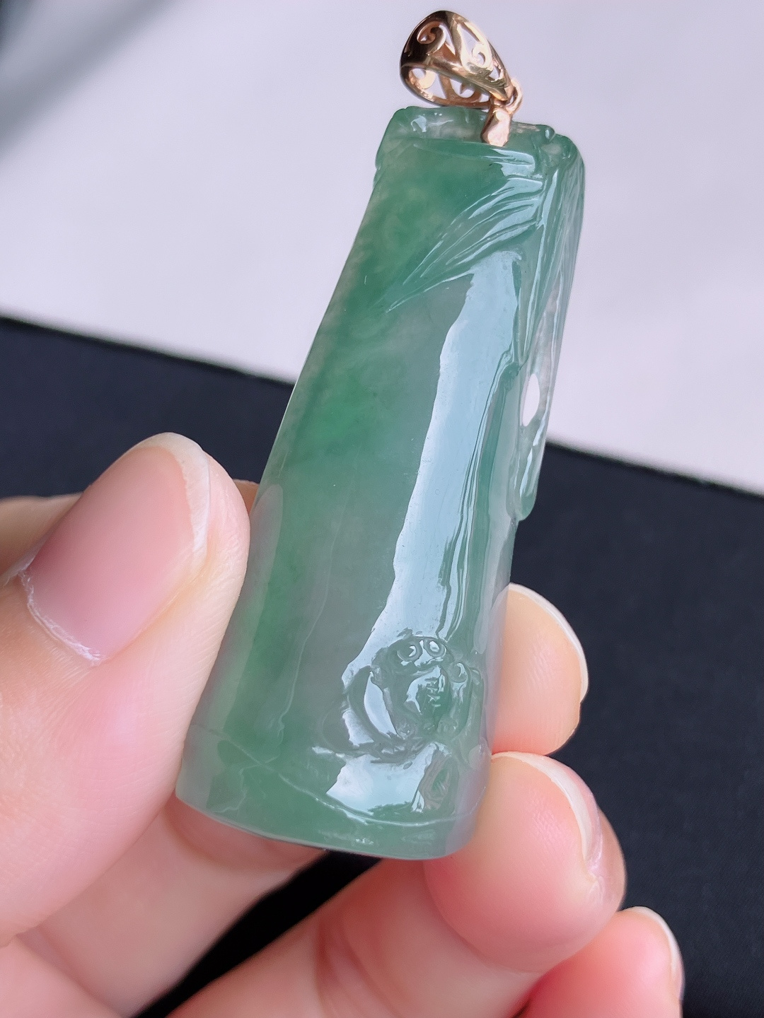 ️，底色竹报平安，晶莹剔透，尺寸52.6/20/9/自然光实拍