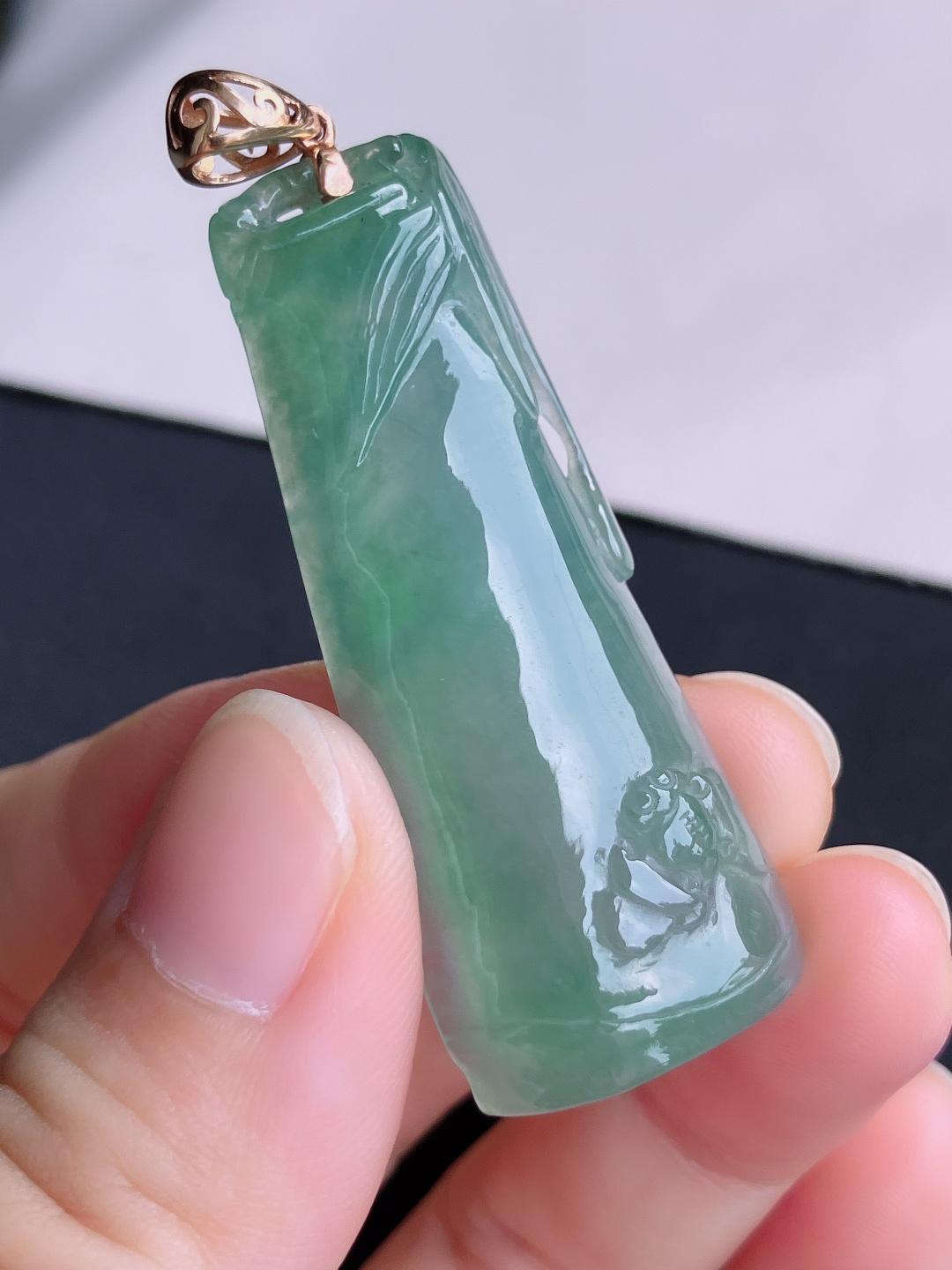 ️，底色竹报平安，晶莹剔透，尺寸52.6/20/9/自然光实拍