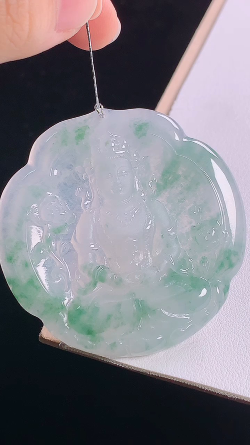 ️冰飘花度母，无裂，尺寸:54.5-54.5-5.4mm 19
