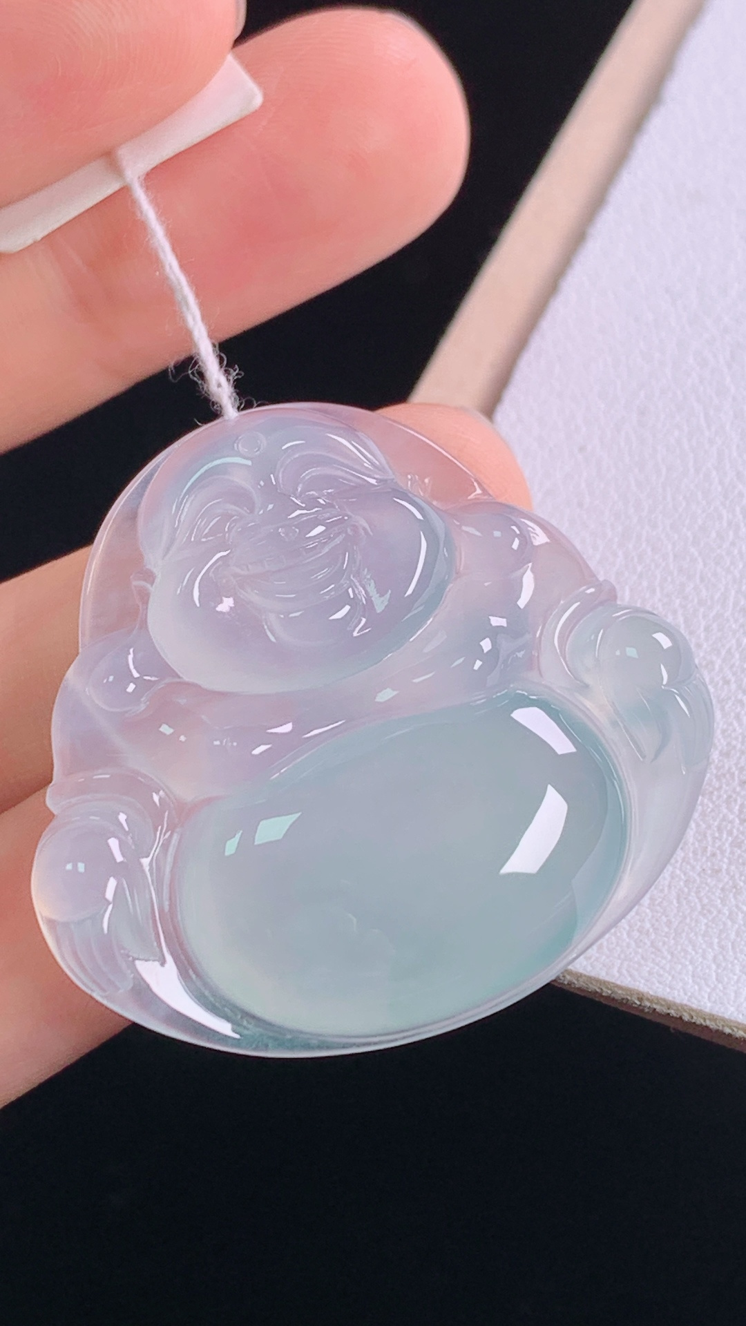 ️高冰佛公 种水，冰透起光，无裂 尺寸:31.7-34.1-5.8mm 20