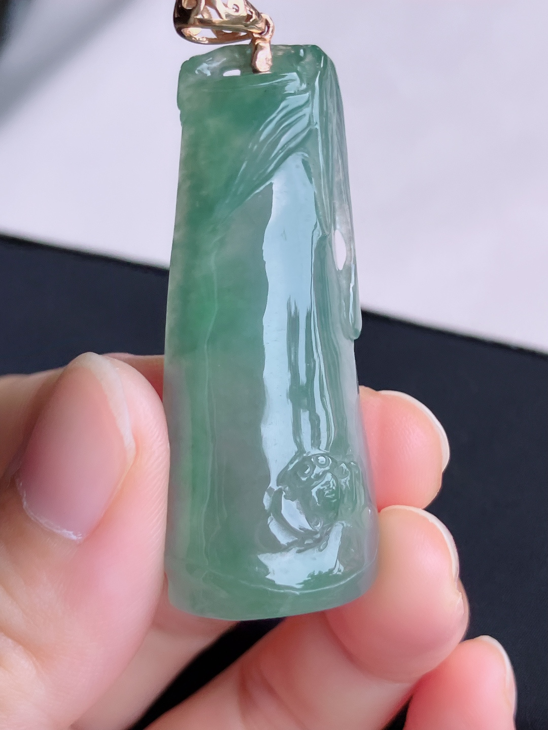 ️，底色竹报平安，晶莹剔透，尺寸52.6/20/9/自然光实拍