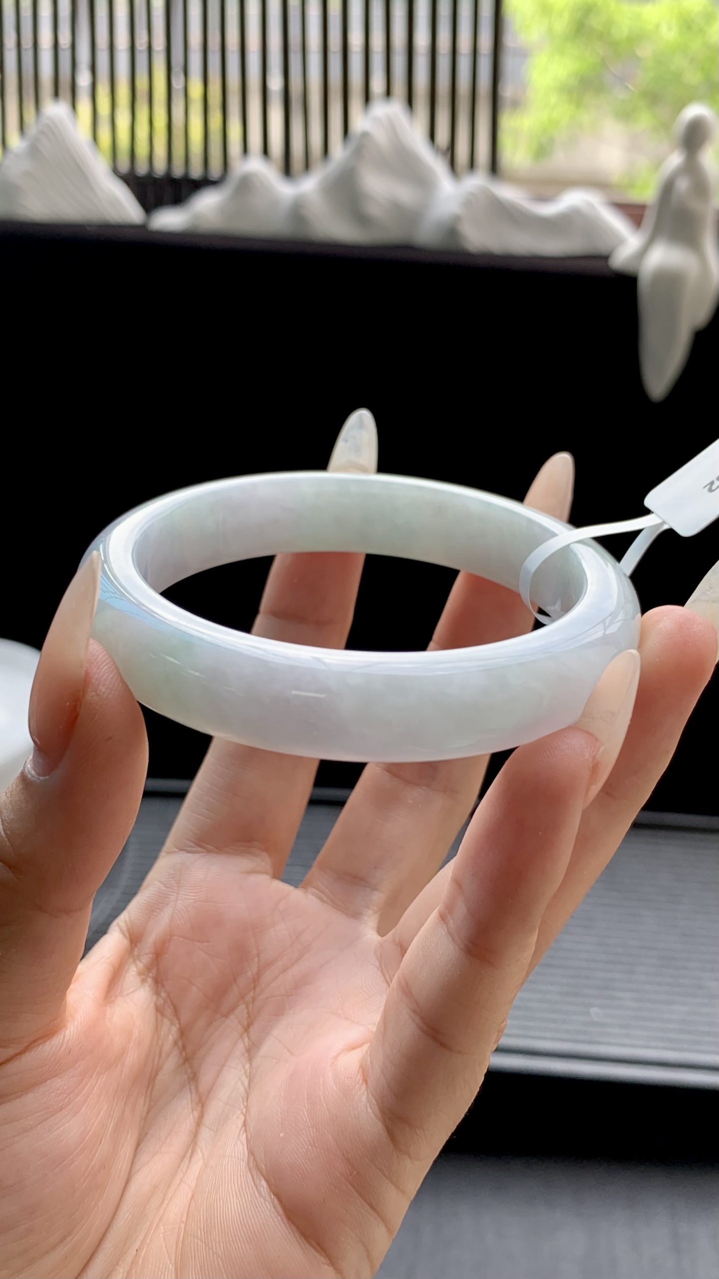 淡春彩正圈手镯成品 HYC-1214 尺寸：55-12-8