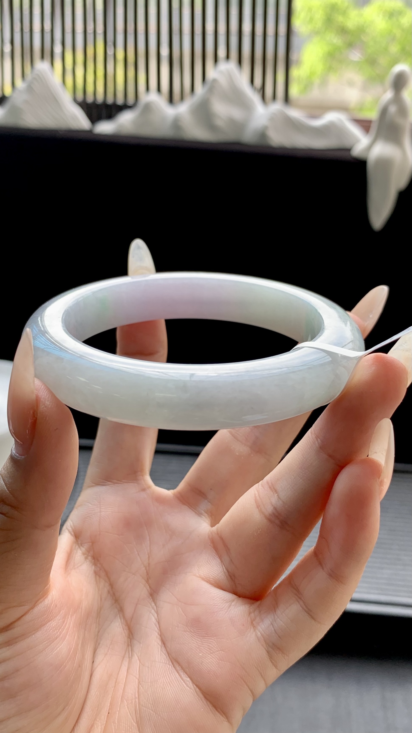 淡春彩正圈手镯成品 HYC-1212 尺寸：58-12-10