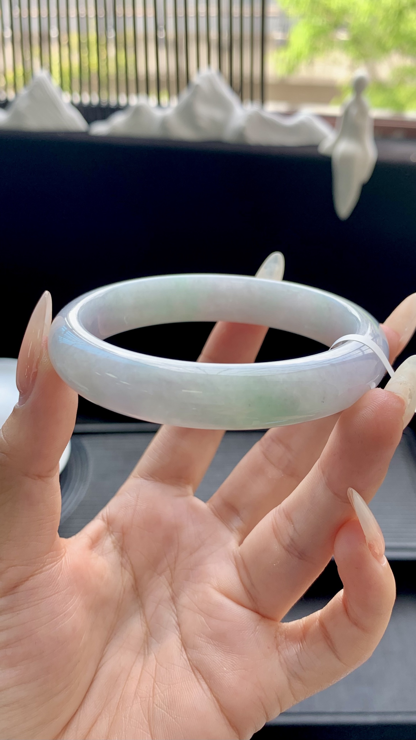 淡春彩正圈手镯成品 HYC-1213 尺寸：58-12-8