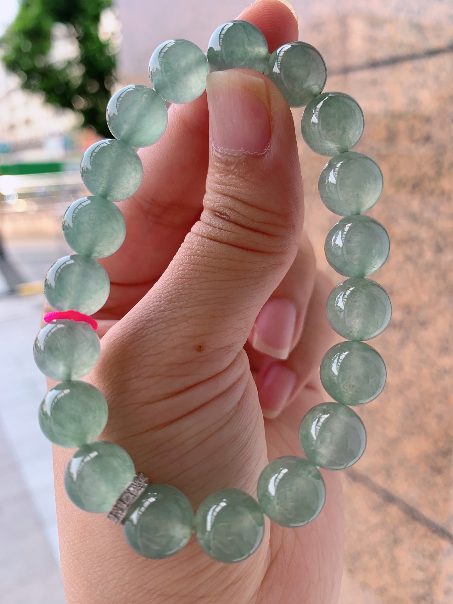 ️ 冰种晴水珠珠手链，水润均匀，寓意圆满静心 卡10 420921
