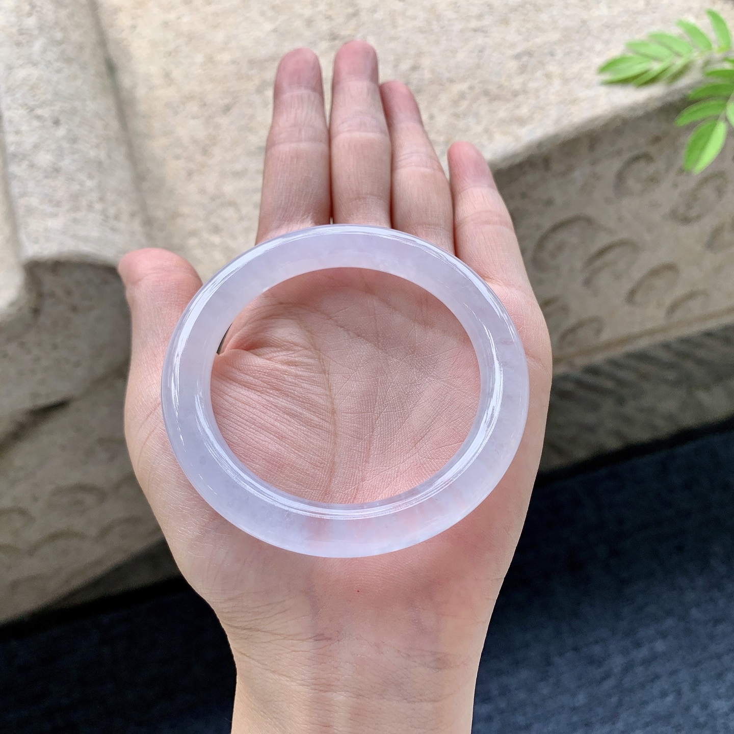 圆条52 53 圈口53.6/9/9.2 编码G6092515 冰种，清透，水润，种老，细腻，无裂