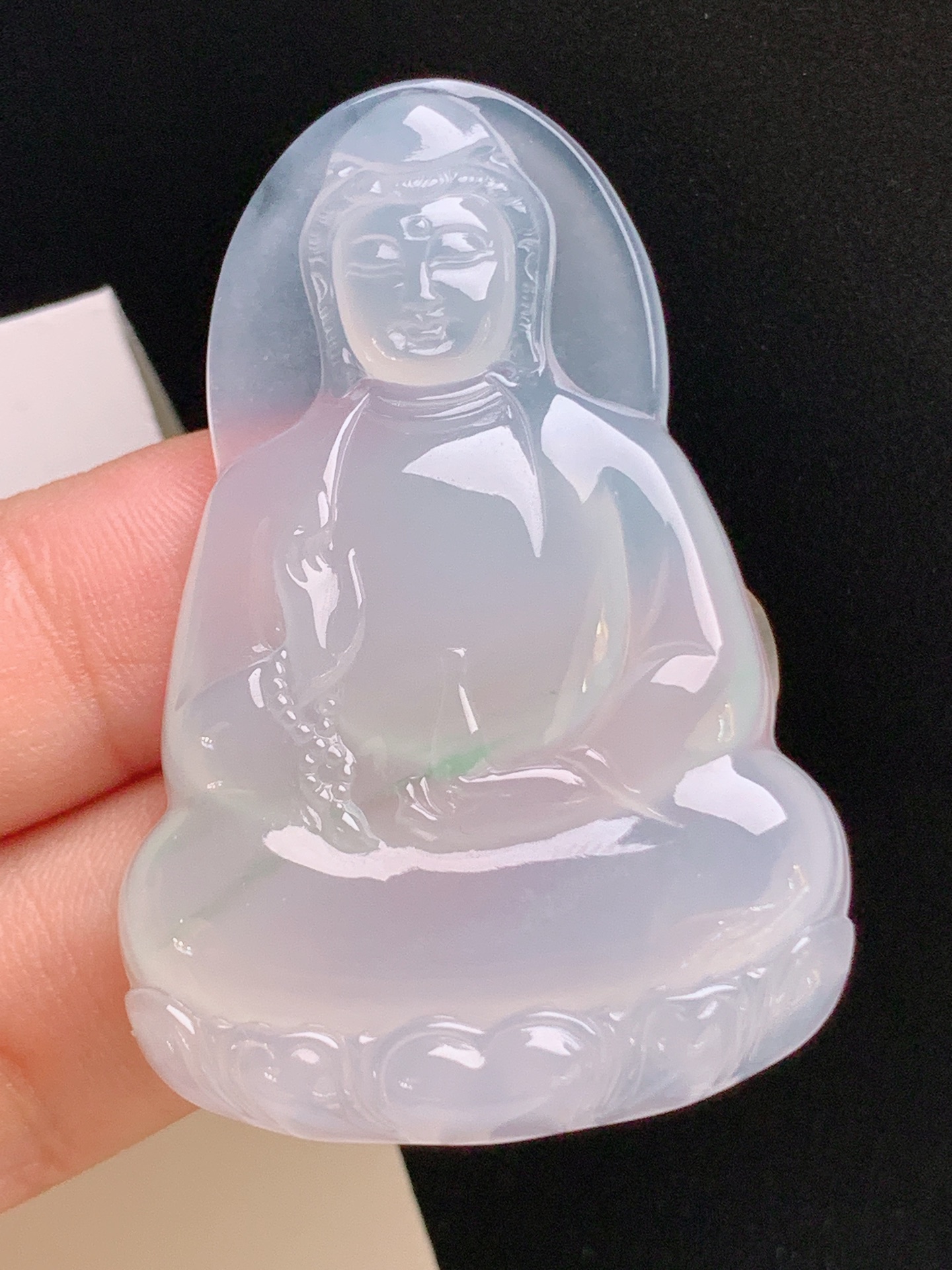 ️ 冰种观音，冰透起荧，寓意护佑平安 裸石51.9-34.7-5.8 010921