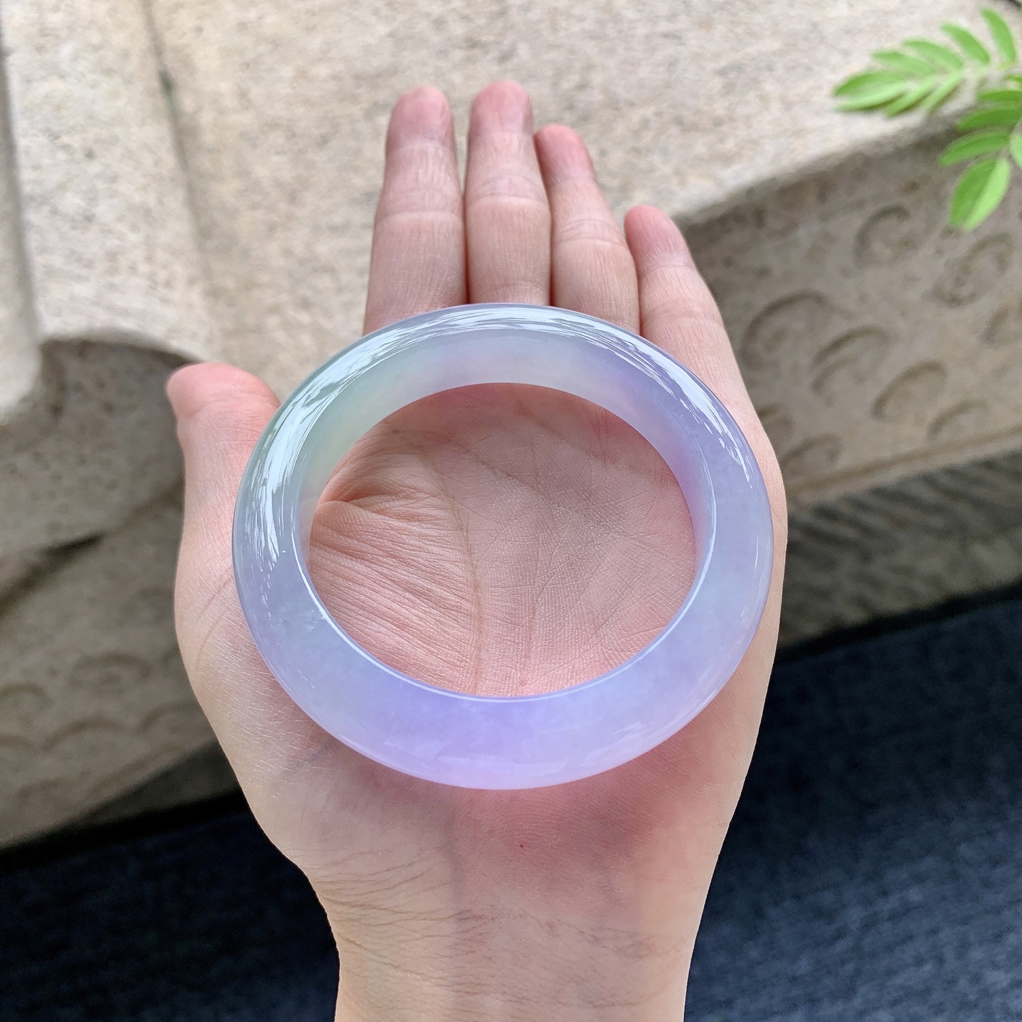 正圈53 54 圈口54/12/9.5 编码A6092513 冰糯春彩，水润，种老，细腻，无裂
