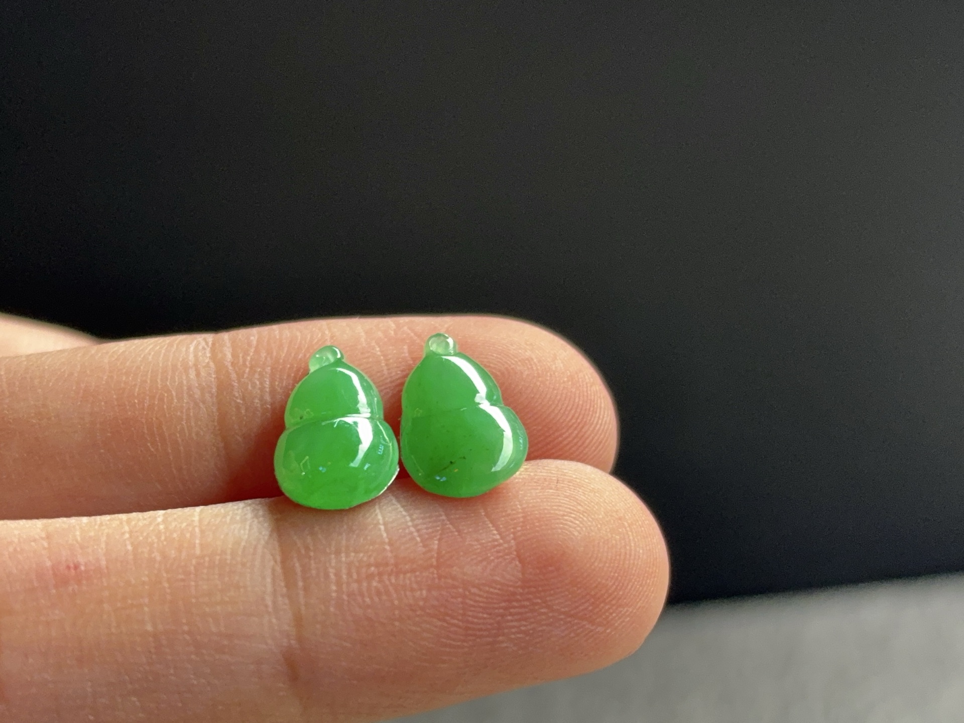 ️ 【绿葫芦一对】 尺寸：10.5×6.6×2/10.5×6.3×2.7