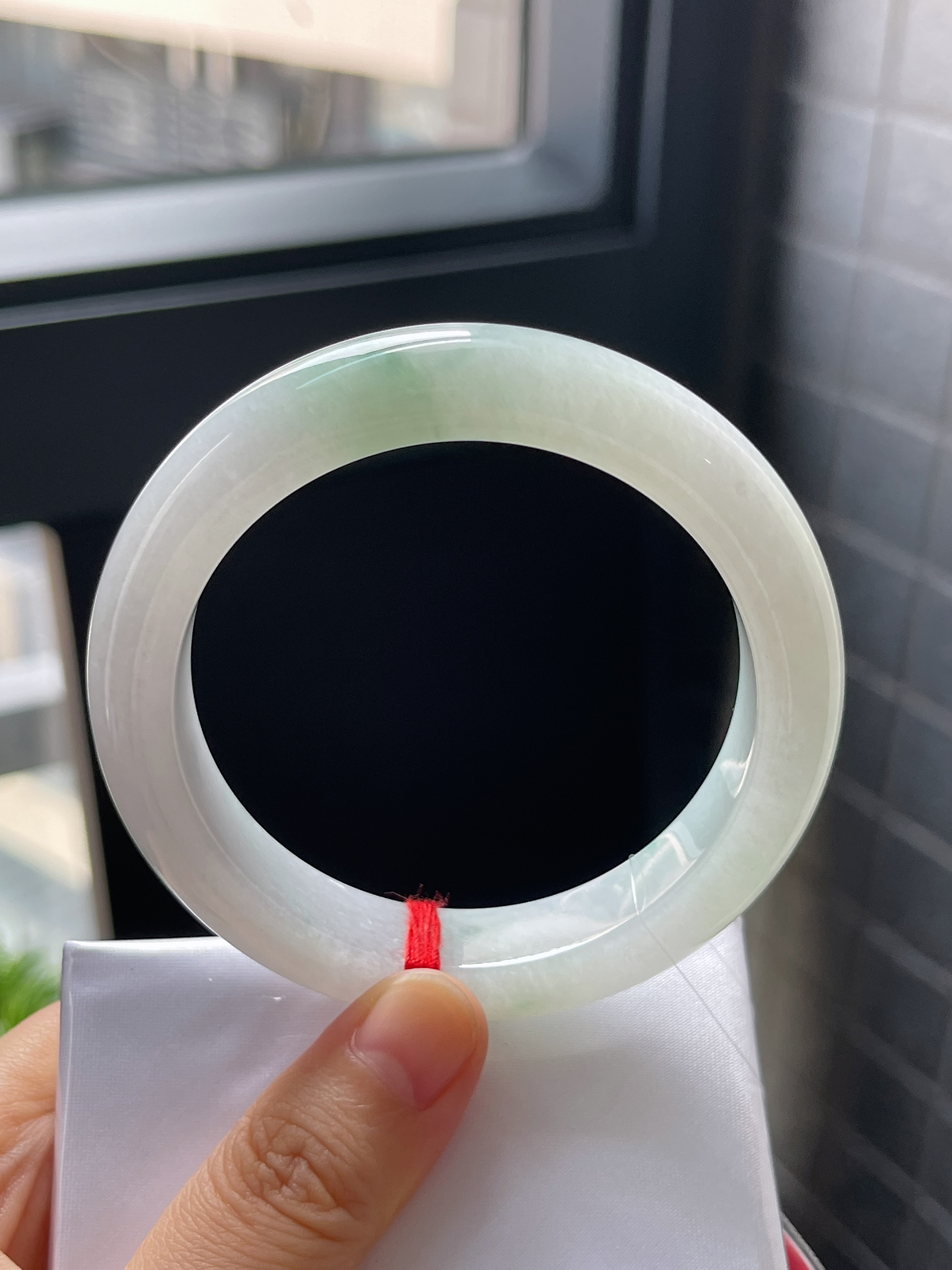 正圈56圈口，翡翠糯化种飘花手镯
