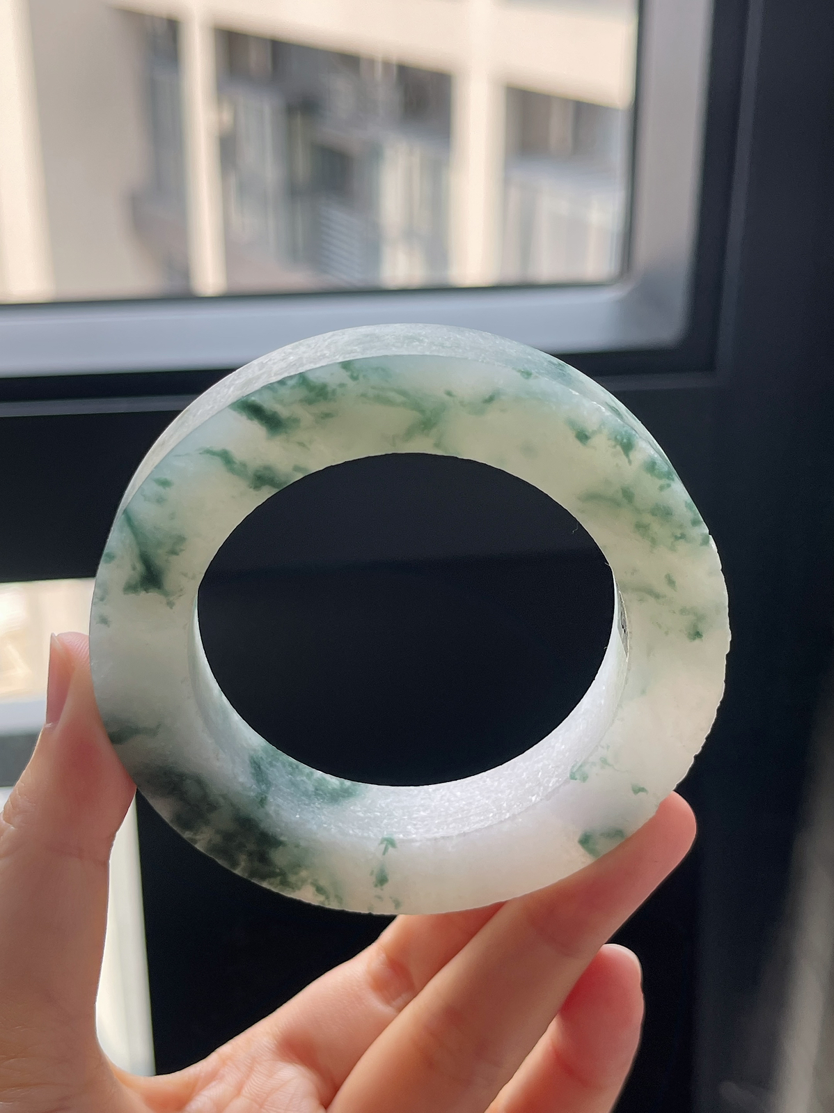 翡翠毛胚，⭕️正圈最大做62，圆条最大做58；最小做53.8