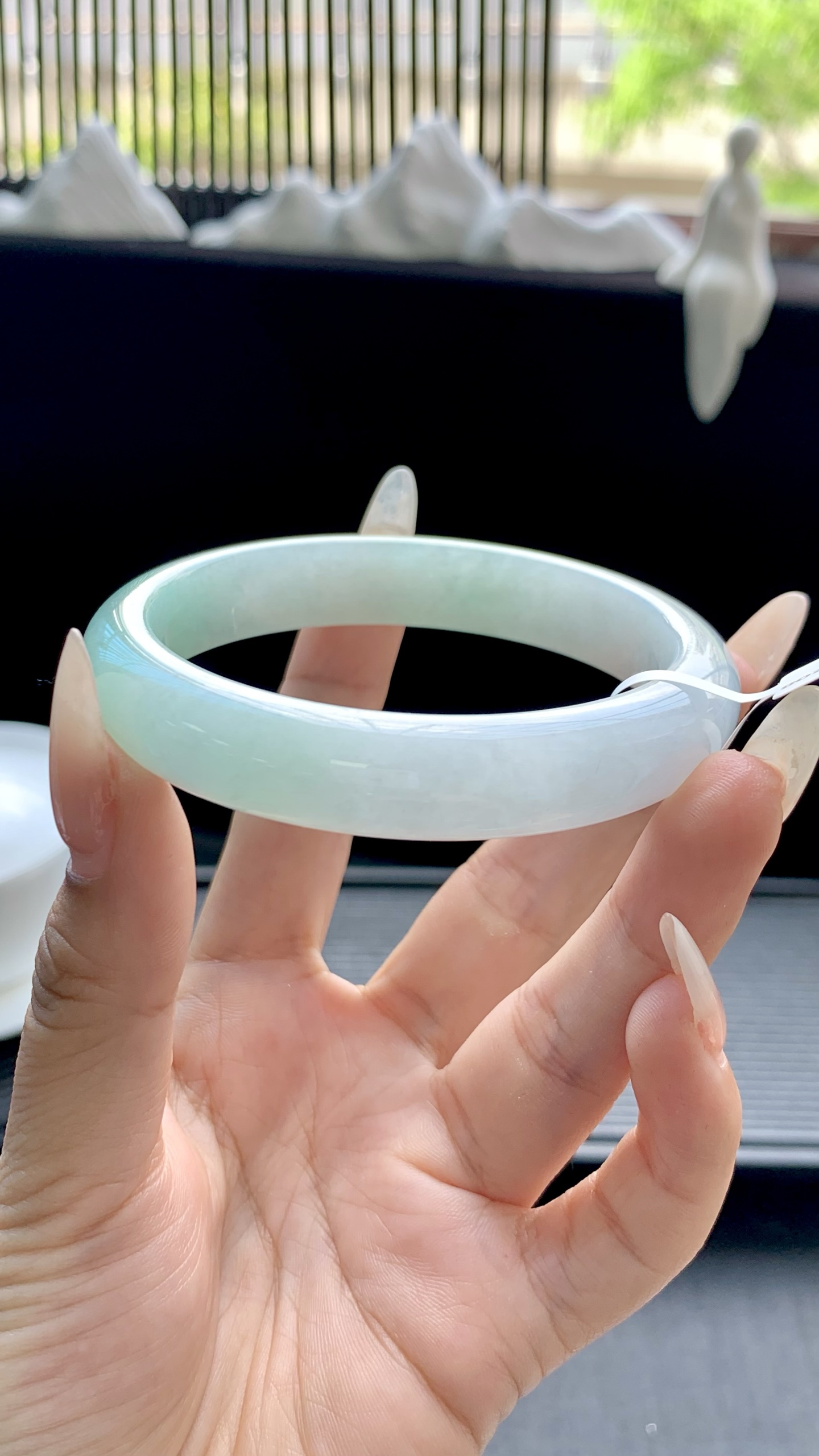 飘绿正圈手镯成品 HYC-1208 尺寸：58-12-8
