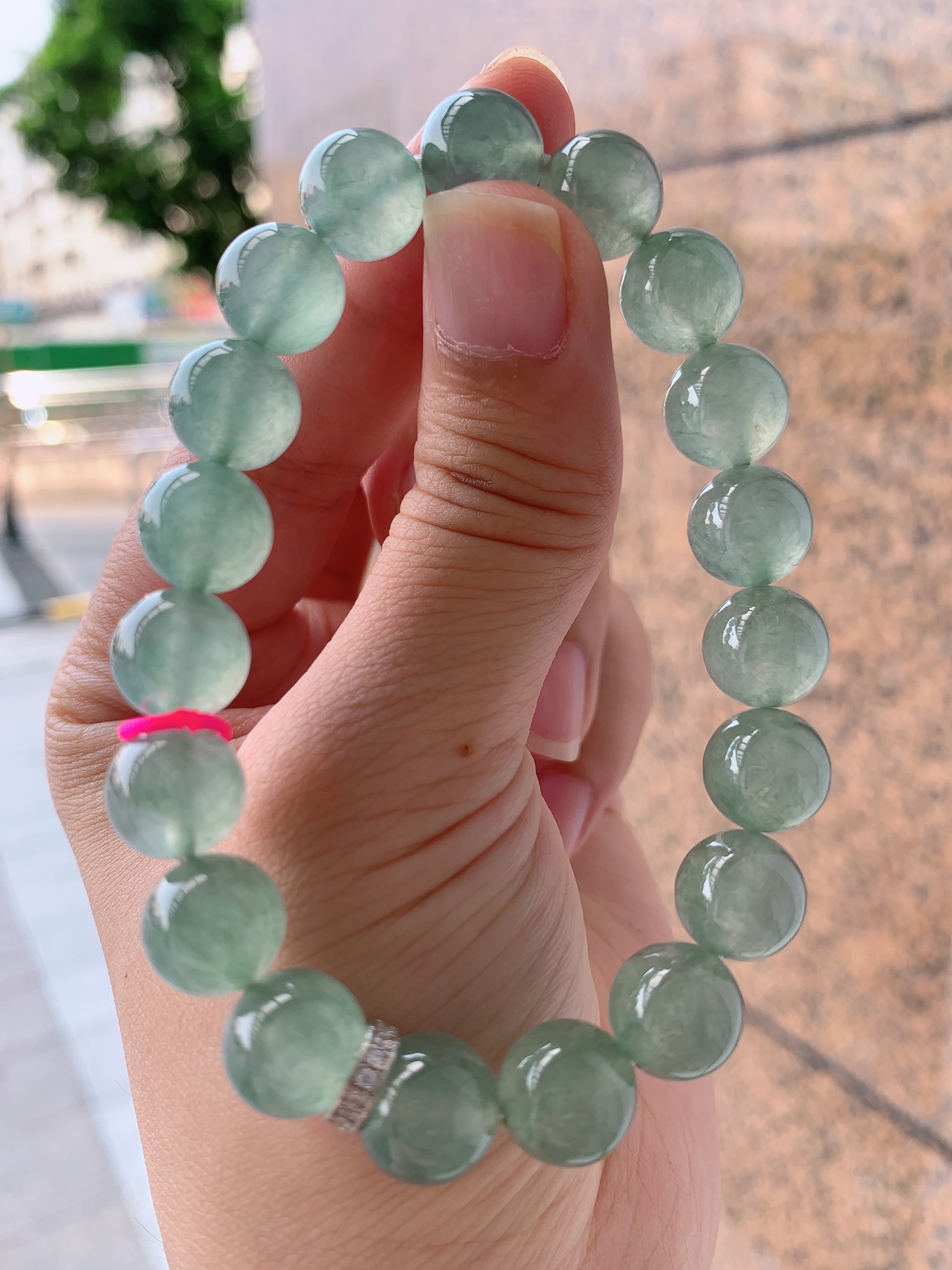 ️ 冰种晴水珠珠手链，水润均匀，寓意圆满静心 卡10 420921