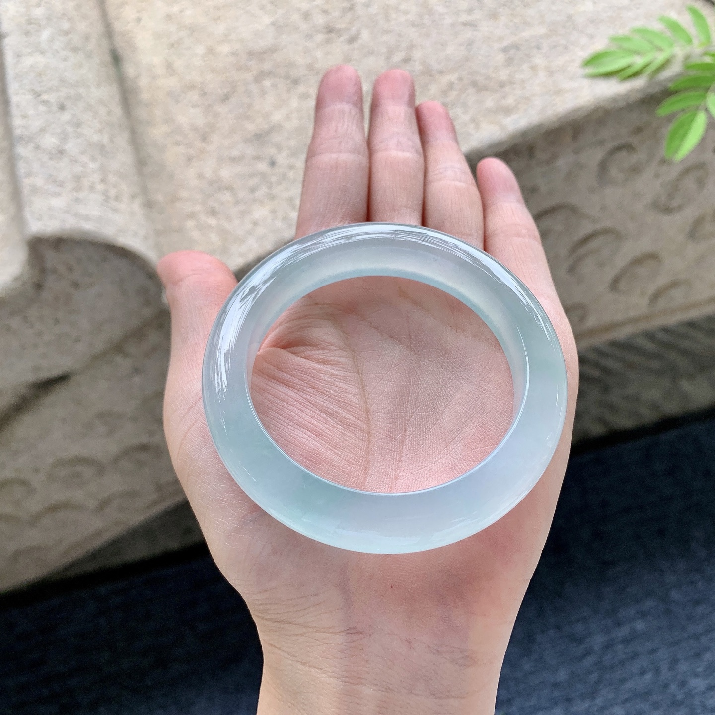 正圈53 54 圈口54.4/11.4/9.4 编码A3092532 冰种晴底，起光，清透，水润，种老，细腻，无裂