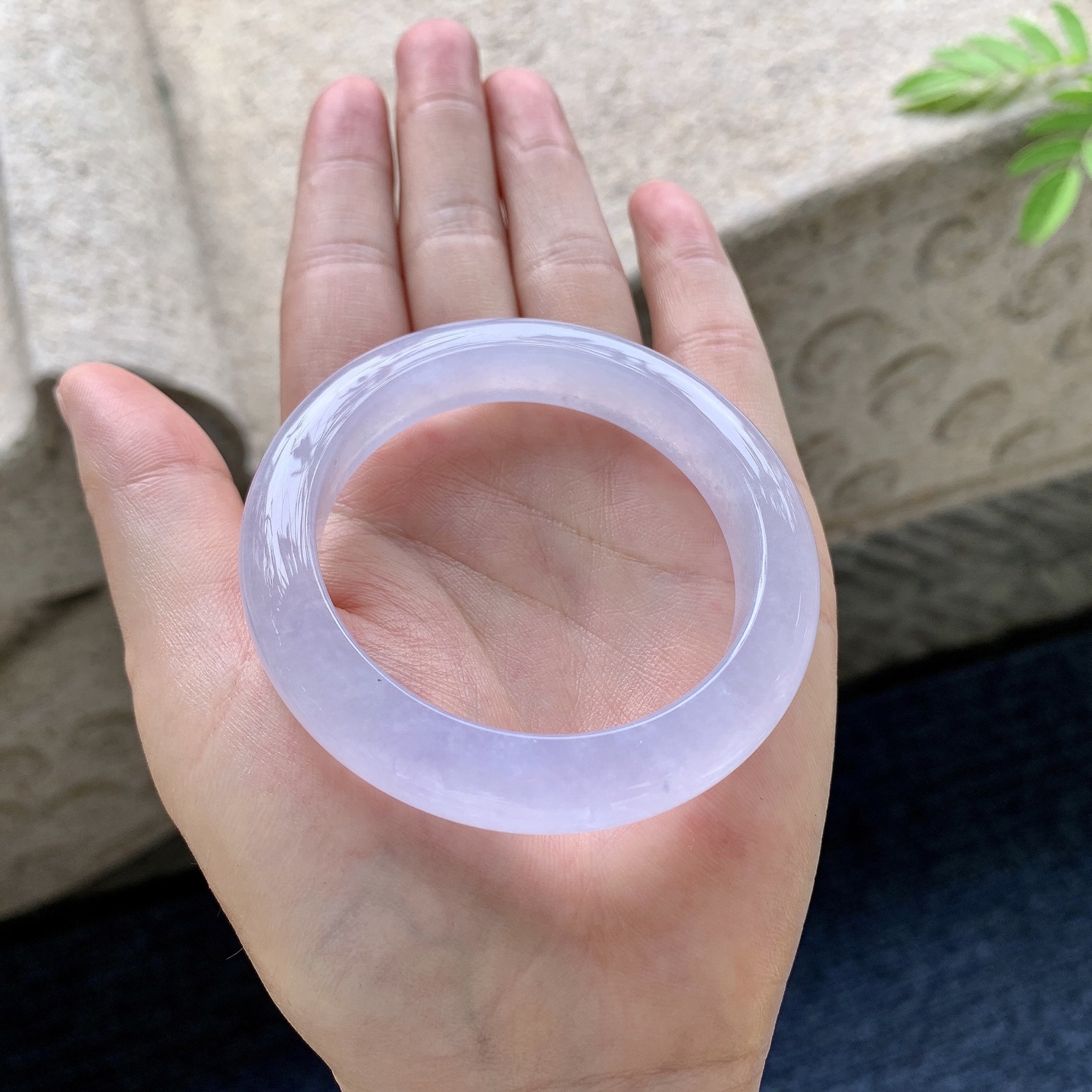 正圈49 50 圈口50.4/11/8.6 编码A6092509 冰粉紫，清透，水润，种老，细腻，无裂