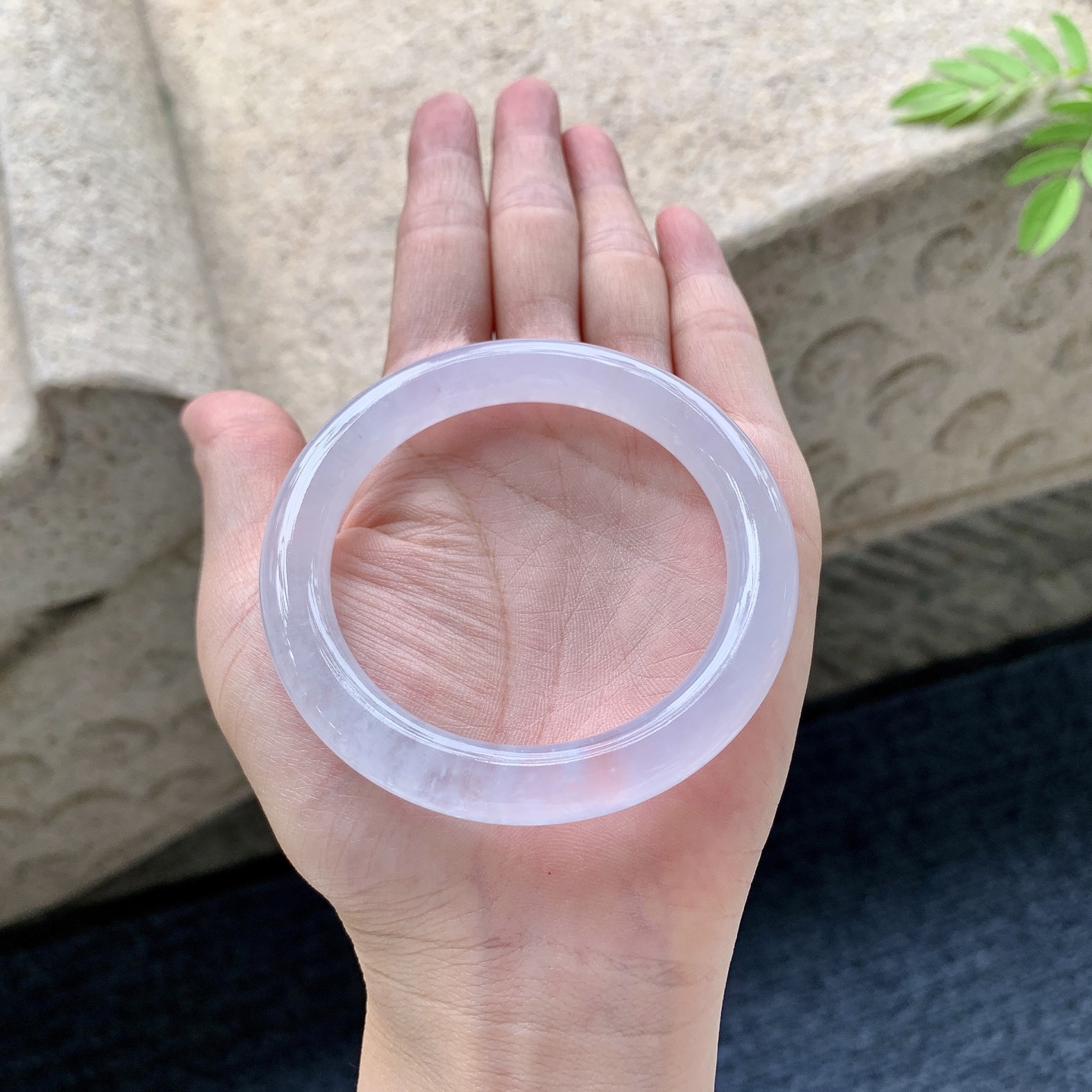 圆条52 53 圈口53.6/9/9.2 编码G6092515 冰种，清透，水润，种老，细腻，无裂