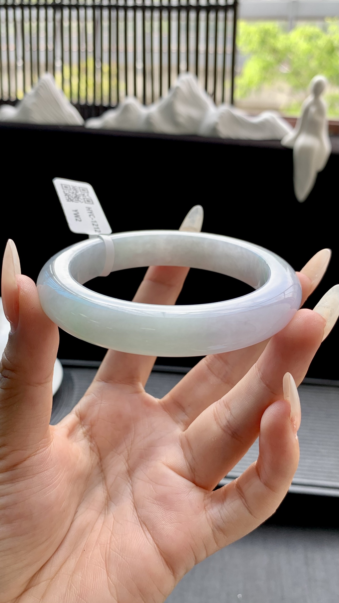 淡春彩正圈手镯成品 HYC-1212 尺寸：58-12-10