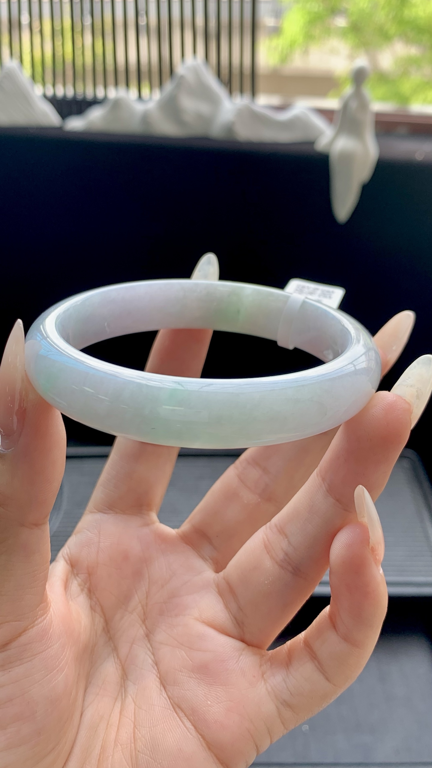 淡春彩正圈手镯成品 HYC-1213 尺寸：58-12-8