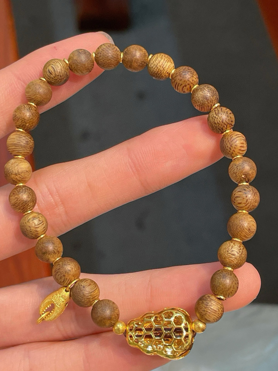 黄翡葫芦手链 18k金镶嵌 强烈推荐，10.5-6.3-3.2