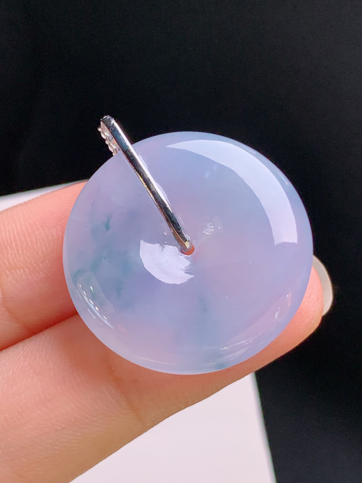 ️ 冰粉紫飘花平安扣吊坠，钻镶挂扣，粉紫温润，裸石25.2-5.529.9