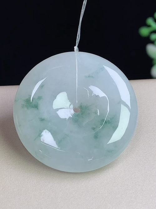飘花平安扣，无裂，尺寸29-6.2mm，j26dyg8