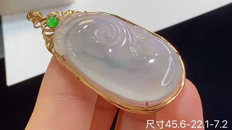 ️ 18k金+钻如意吊坠，无裂，45.6-22.1-7.2