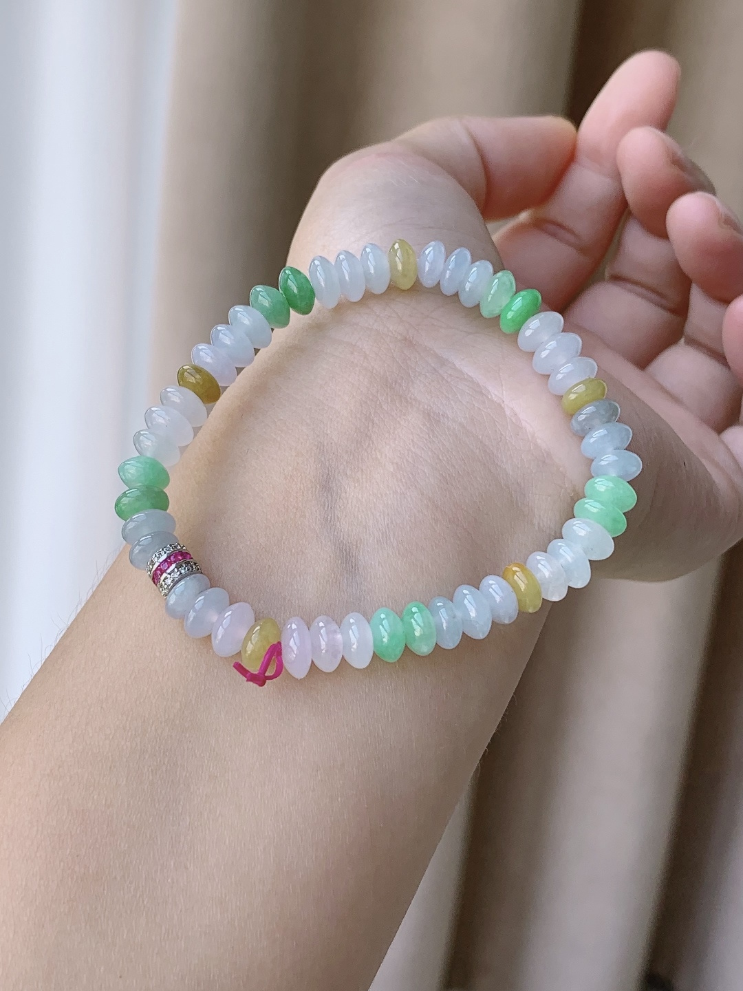 【珠子】冰多宝手串算盘珠珠子手串 【说明】缅甸 性比高 【尺寸】7-3.6mm 【重量】15克