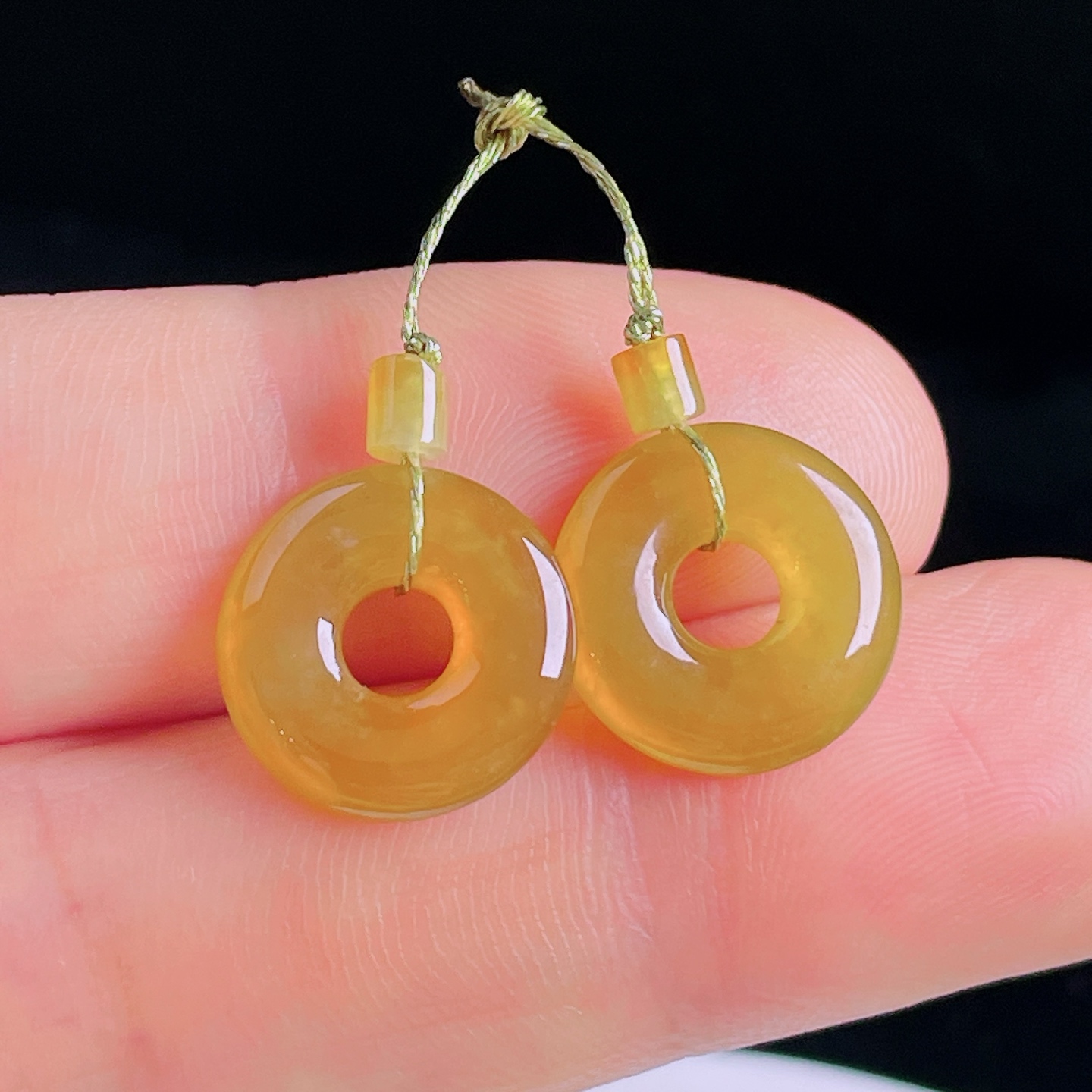 ️冰黄耳坠，老种起光，细底通透，尺寸：13/3.4mm0926