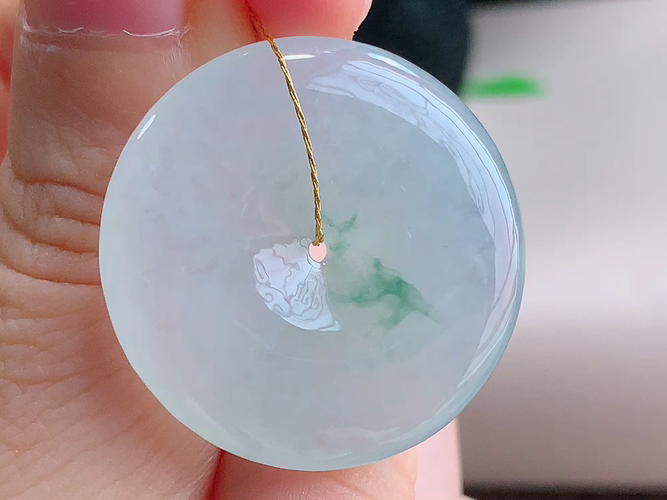 ️ 平安扣， 无裂，尺寸28.5-5.6mm，包A附证书