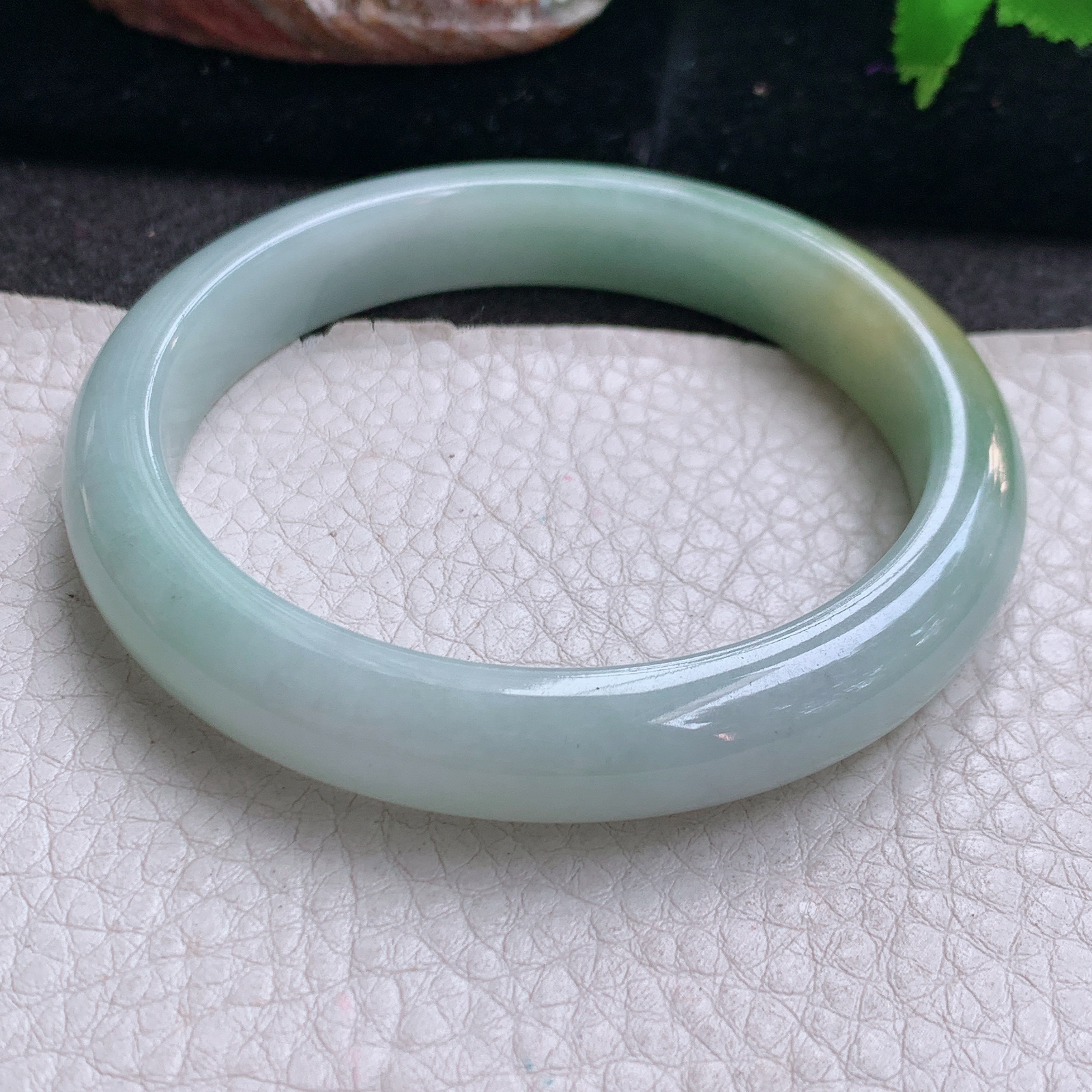 js实拍57.5*10.8*8平安镯 缅甸翡翠a货玉手镯高品质双彩宽边玉手环