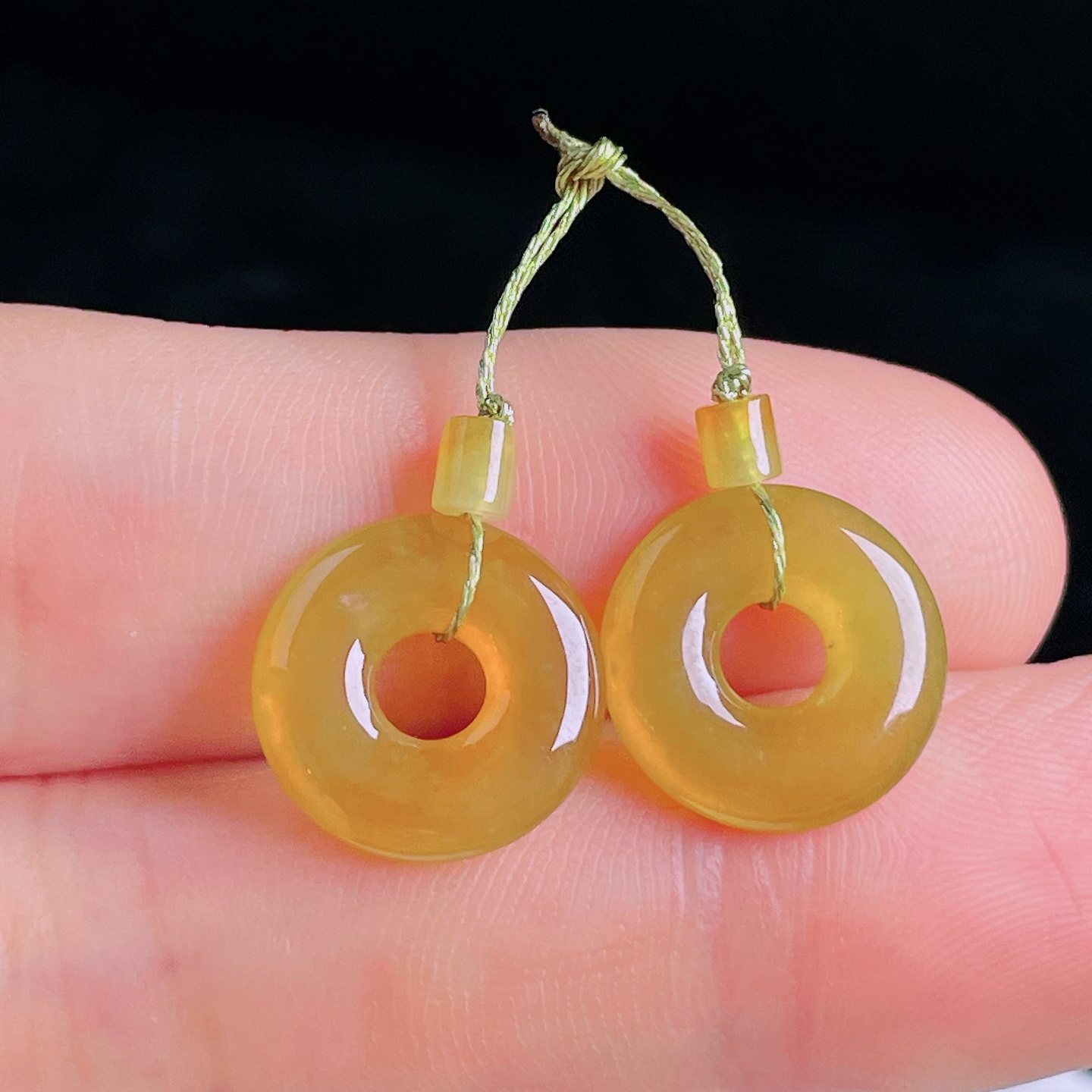 ️冰黄耳坠，老种起光，细底通透，尺寸：13/3.4mm0926