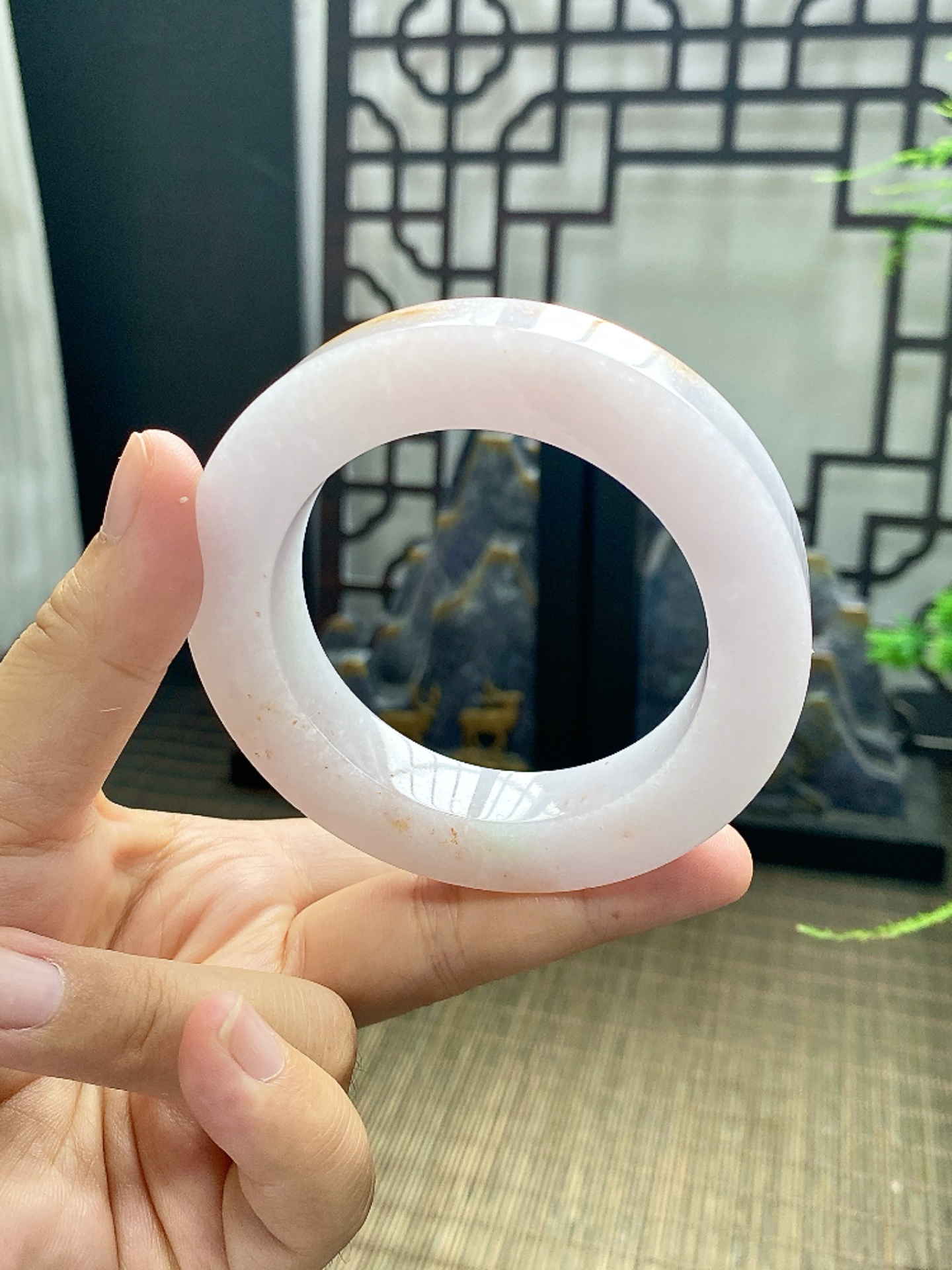 红翡洒金手镯胚 尺寸55-78-12 编号JF810-3