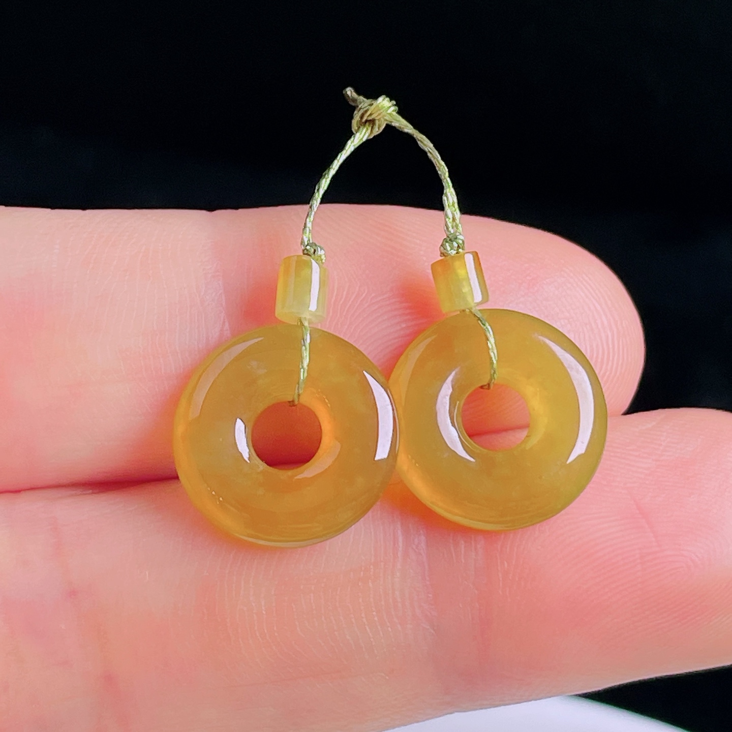 ️冰黄耳坠，老种起光，细底通透，尺寸：13/3.4mm0926