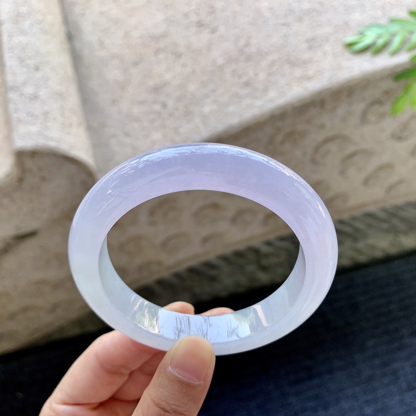 正圈54 55 圈口55.7/12/9.3 编码DJ092626 冰糯粉紫，水润，种老，细腻，打灯有有棉线