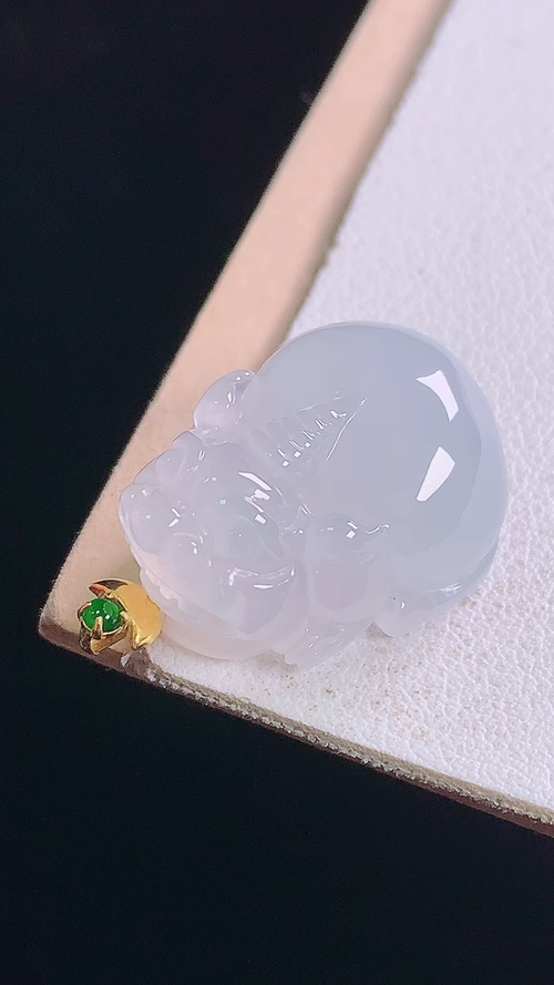 ️18K冰种貔貅吊坠，无裂，尺寸:24.9-22.5-15.8-11.6mm 23