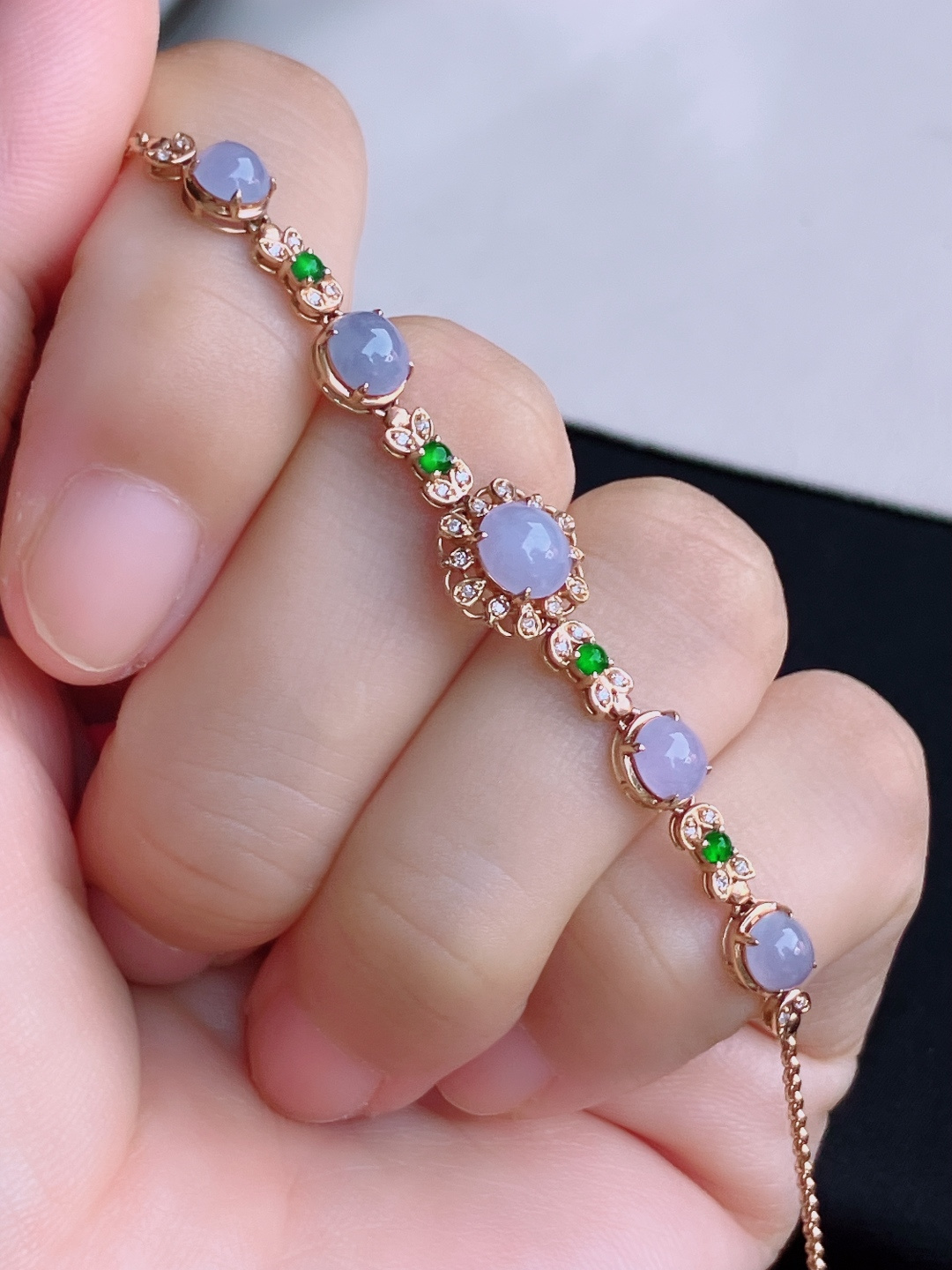 ️，冰粉紫蛋面手链，简约时尚，尺寸6.3/6.3/6.5/自然光实拍