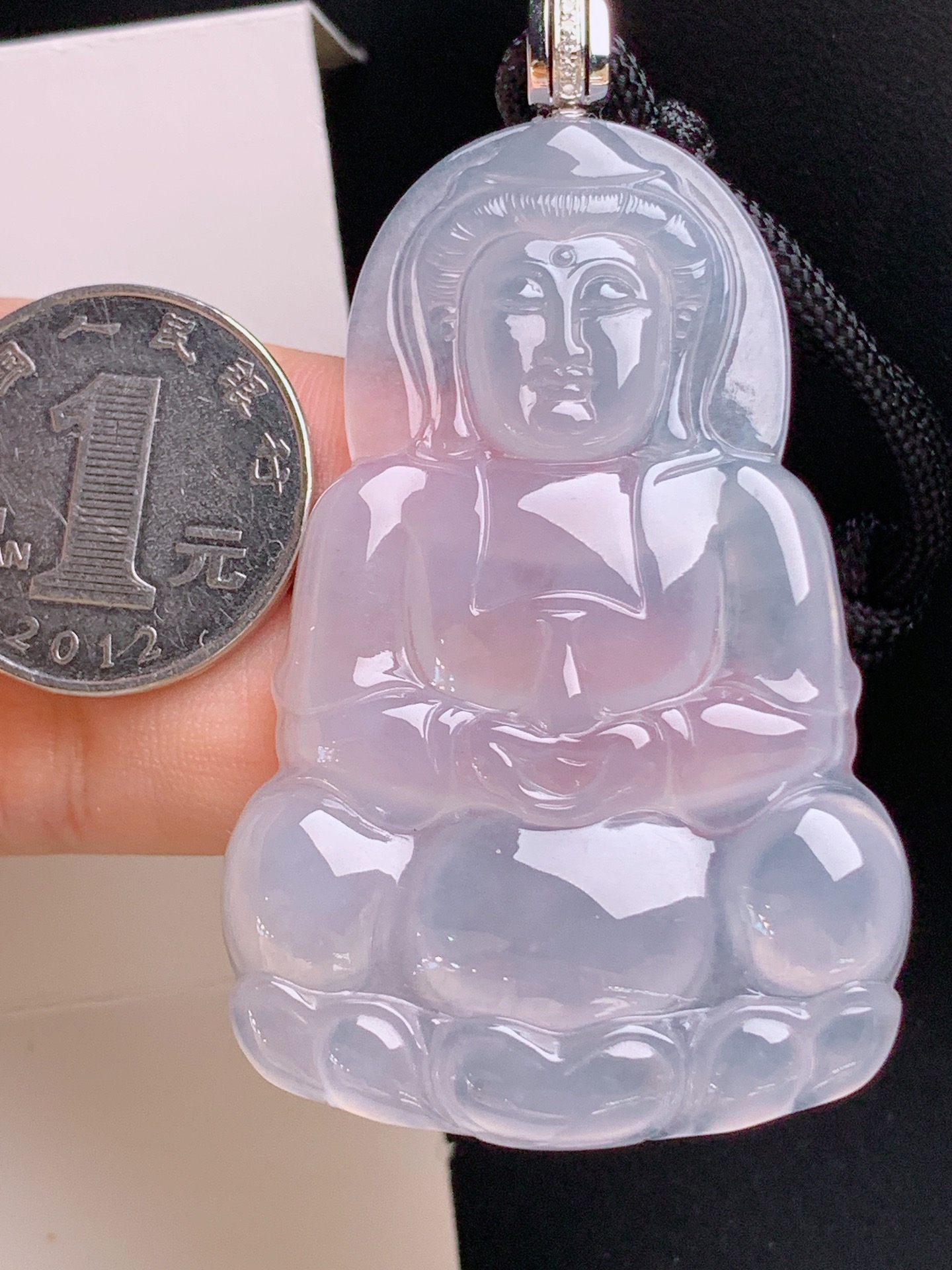 ️ 冰种观音吊坠，冰透起光，雕工精细，料子厚装 裸石58.8-38.3-4.7 整体69.2 17