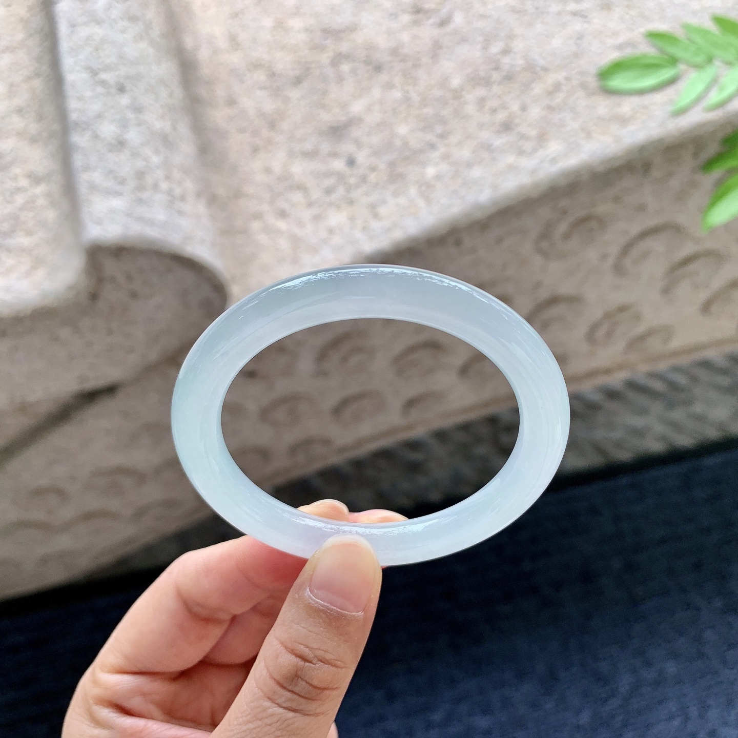 圆条50 51 圈口51/7.8/7.8 编码HJ090680 糯冰晴底，水润，种老，细腻，无裂