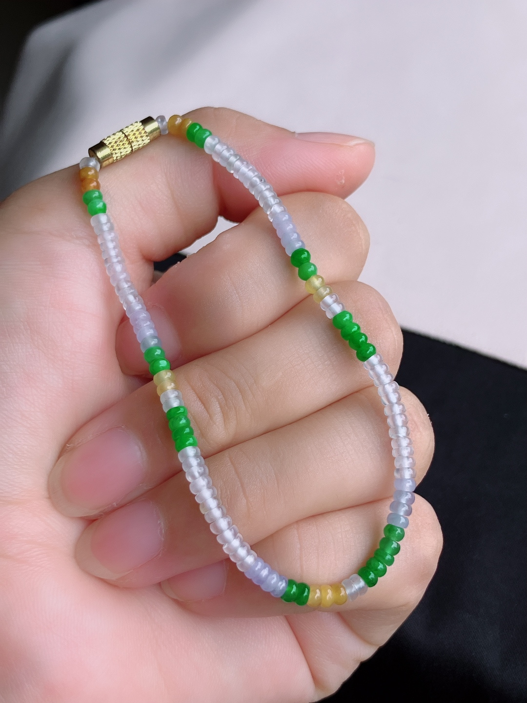 ️，三彩手链，晶莹剔透，尺寸4.5/自然光实拍