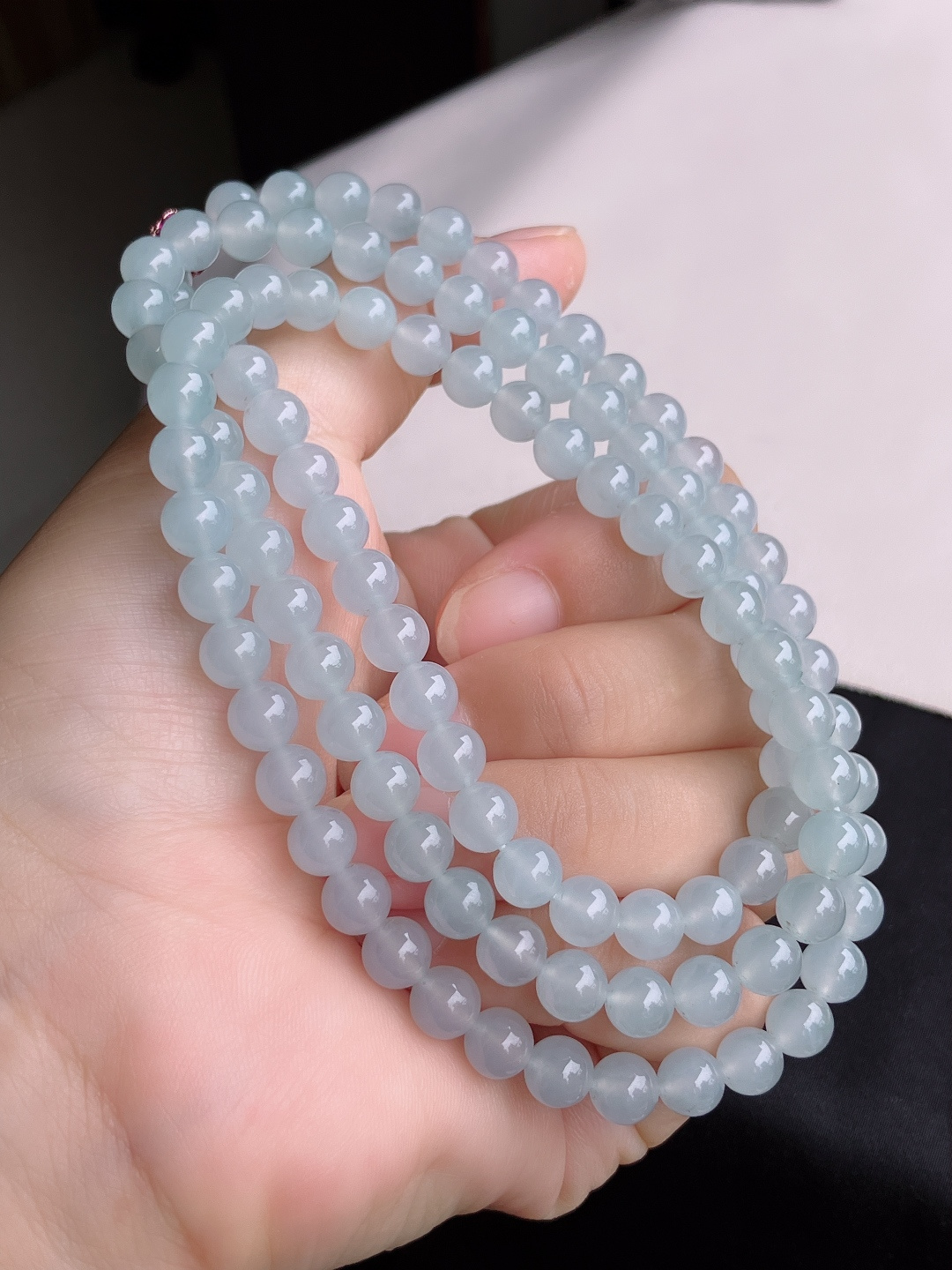 ️，冰透大珠链，晶莹剔透，尺寸7/108颗，自然光实拍