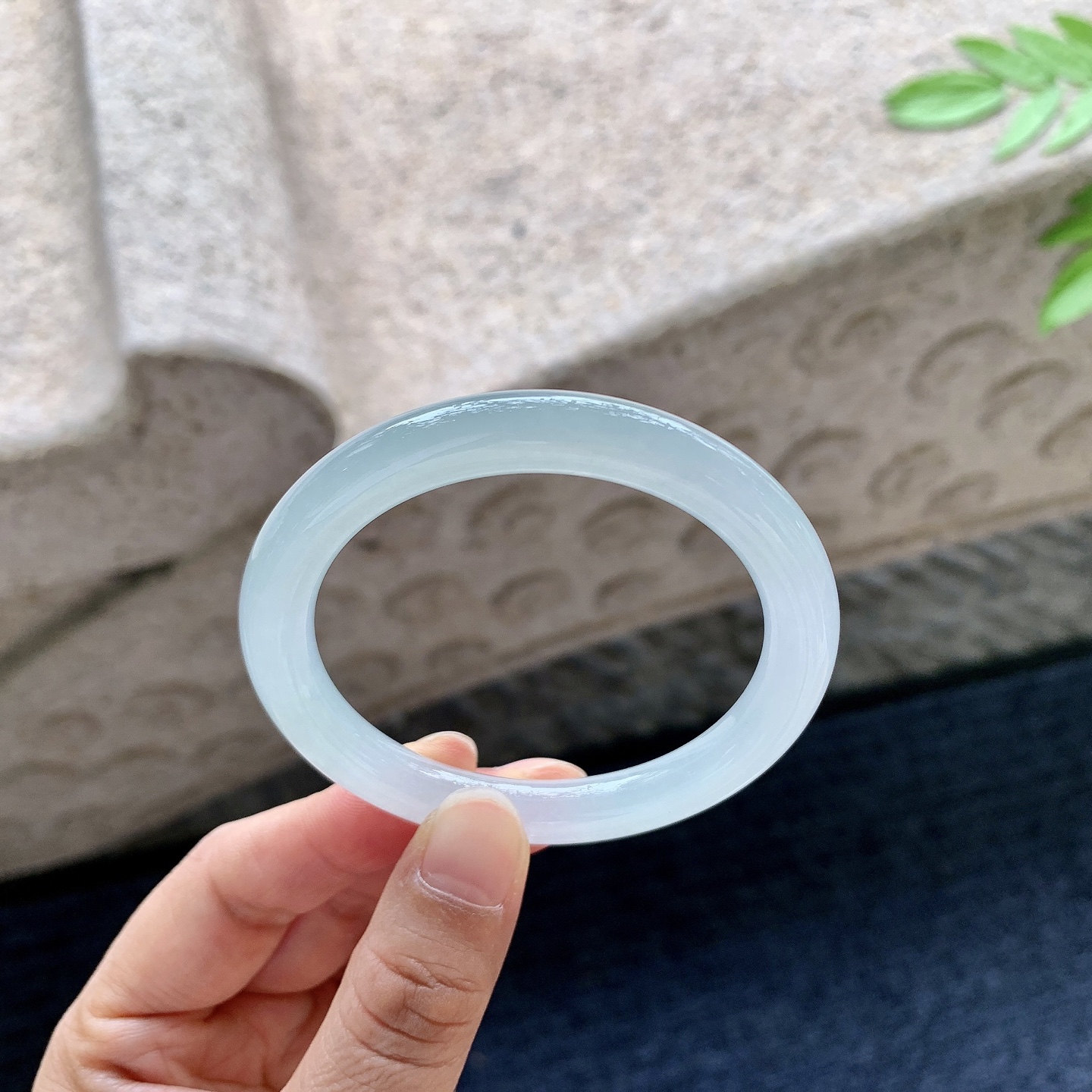 圆条50 51 圈口51/7.8/7.8 编码HJ090680 糯冰晴底，水润，种老，细腻，无裂