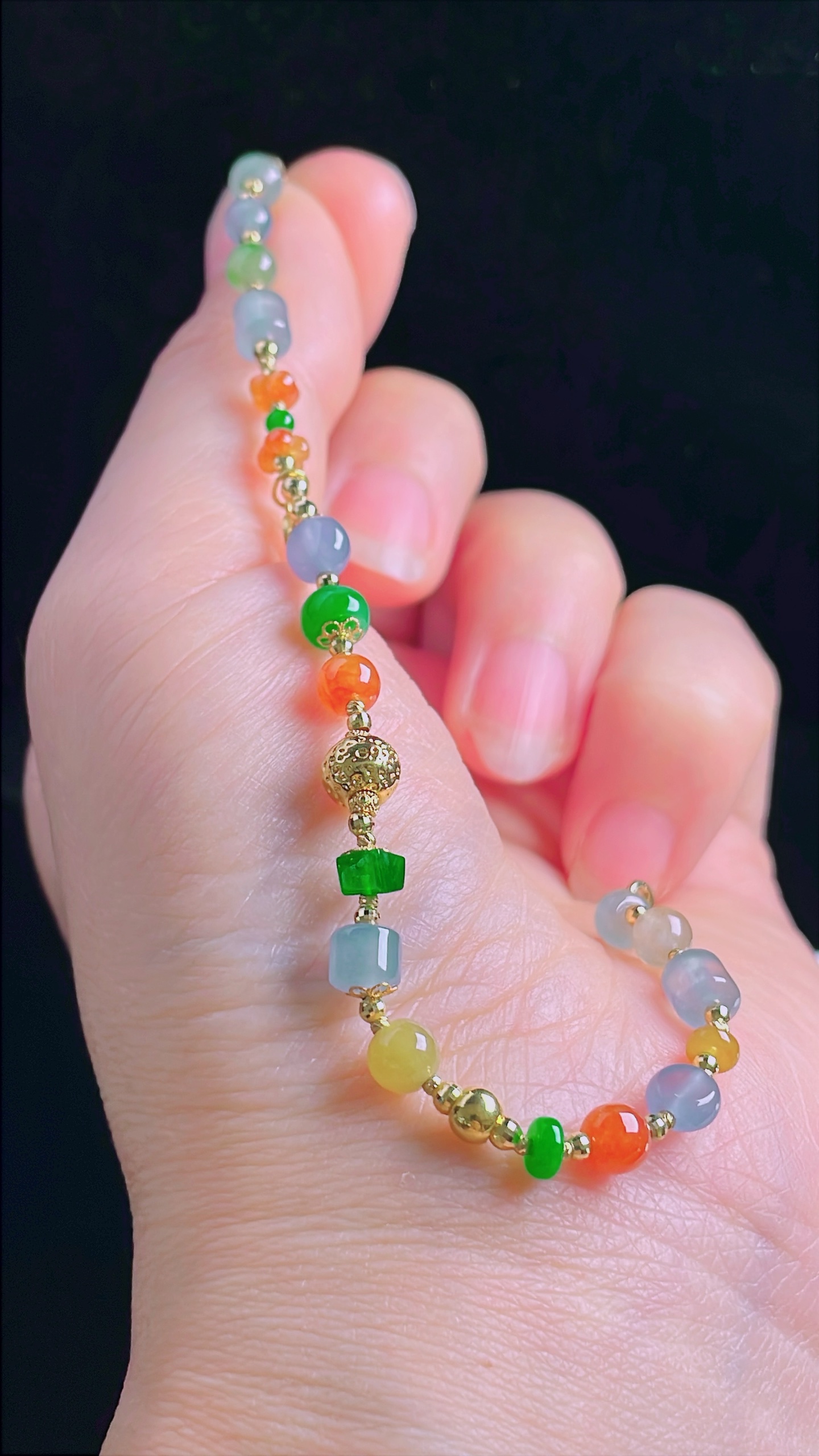 ️冰绿手链，18k镶嵌，老种起光，细底通透，尺寸：6mm0927
